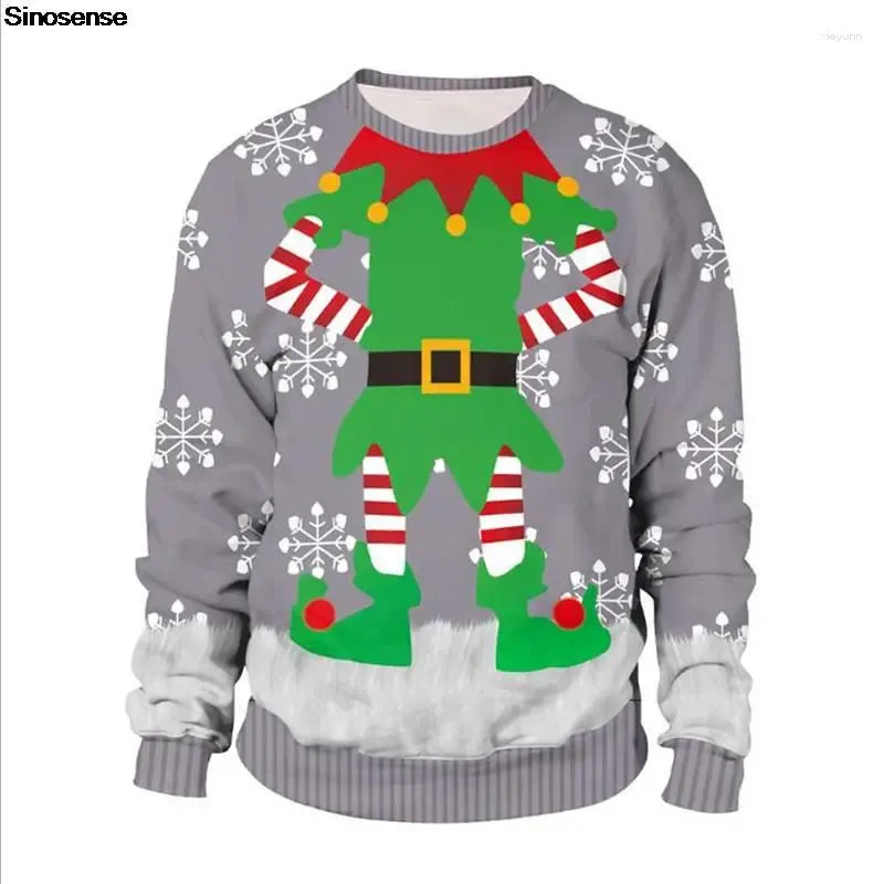 3d elf ugly christmas sweater festive xmas jumper for holiday cheer tqyje