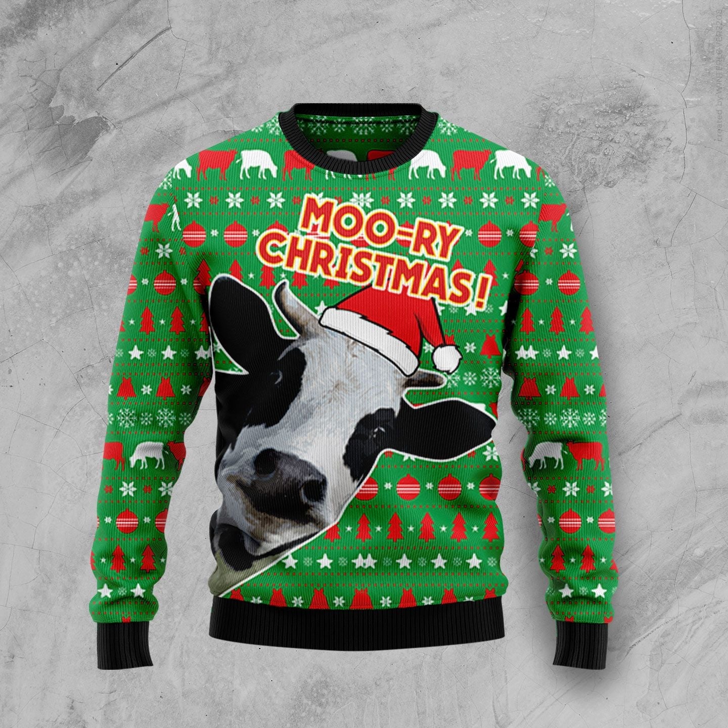 adorable cow pattern ugly christmas sweater nzfyt