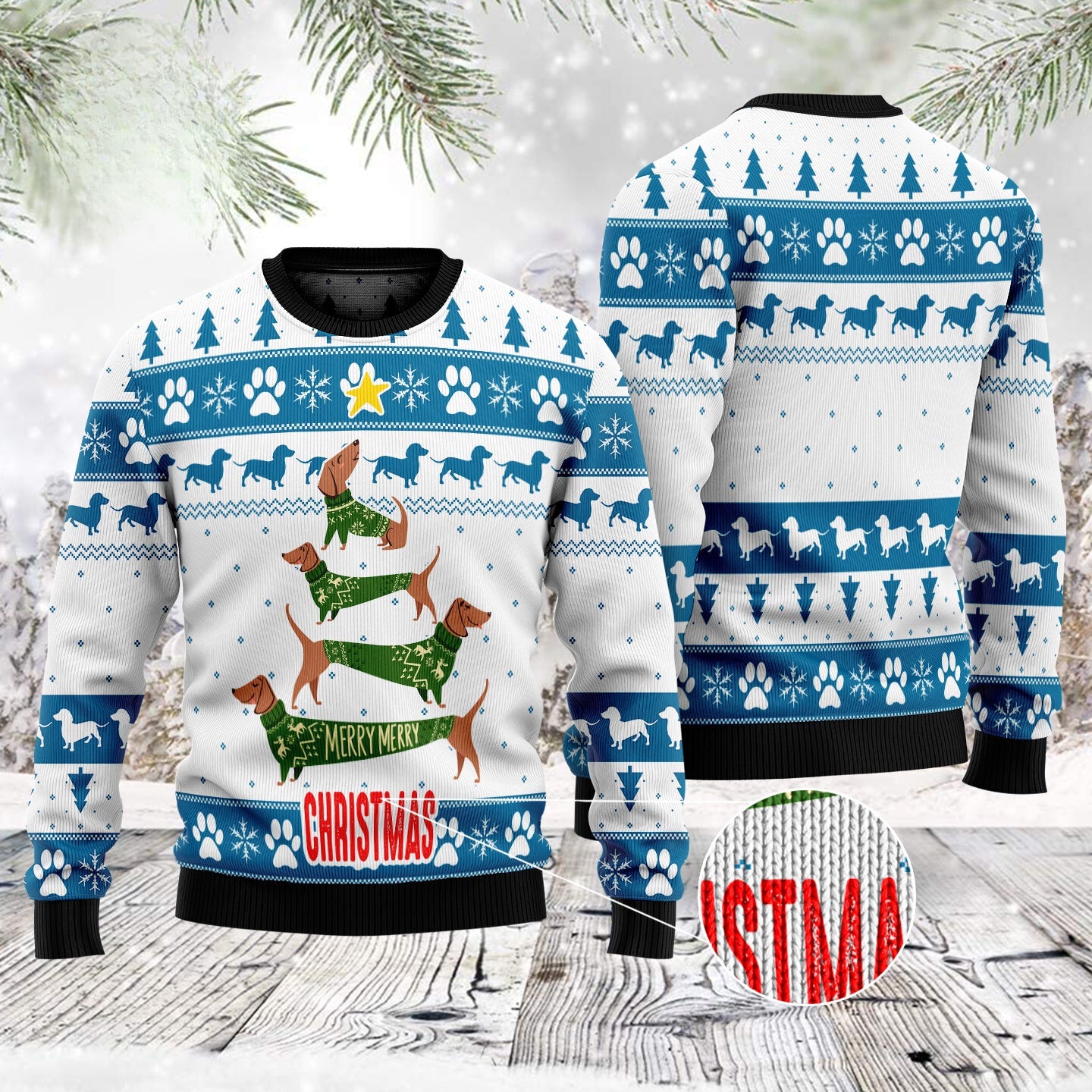 Adorable Dachshund Christmas Ugly Sweater for Holiday Celebrations