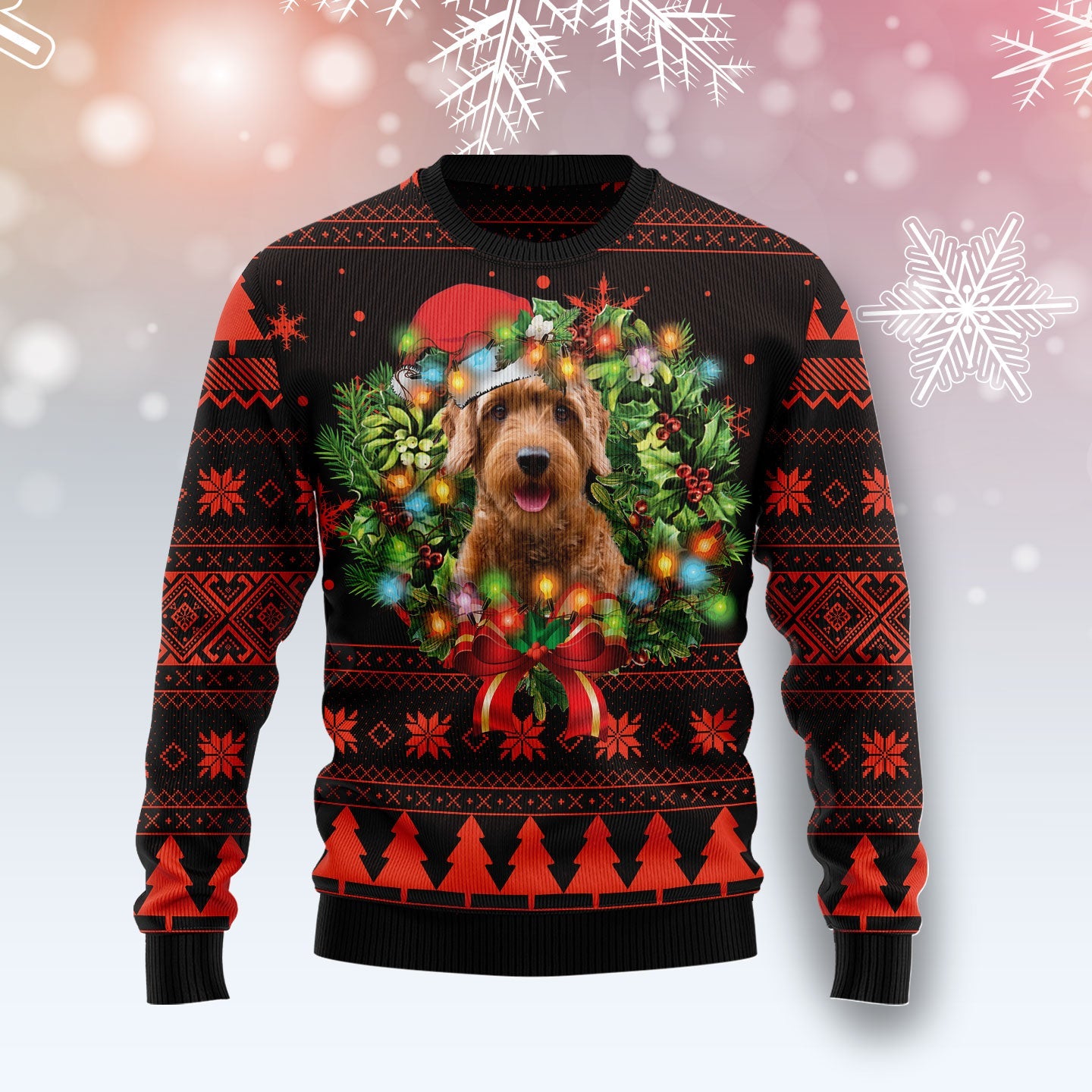 adorable goldendoodle holiday sweater for dog lovers itvvl