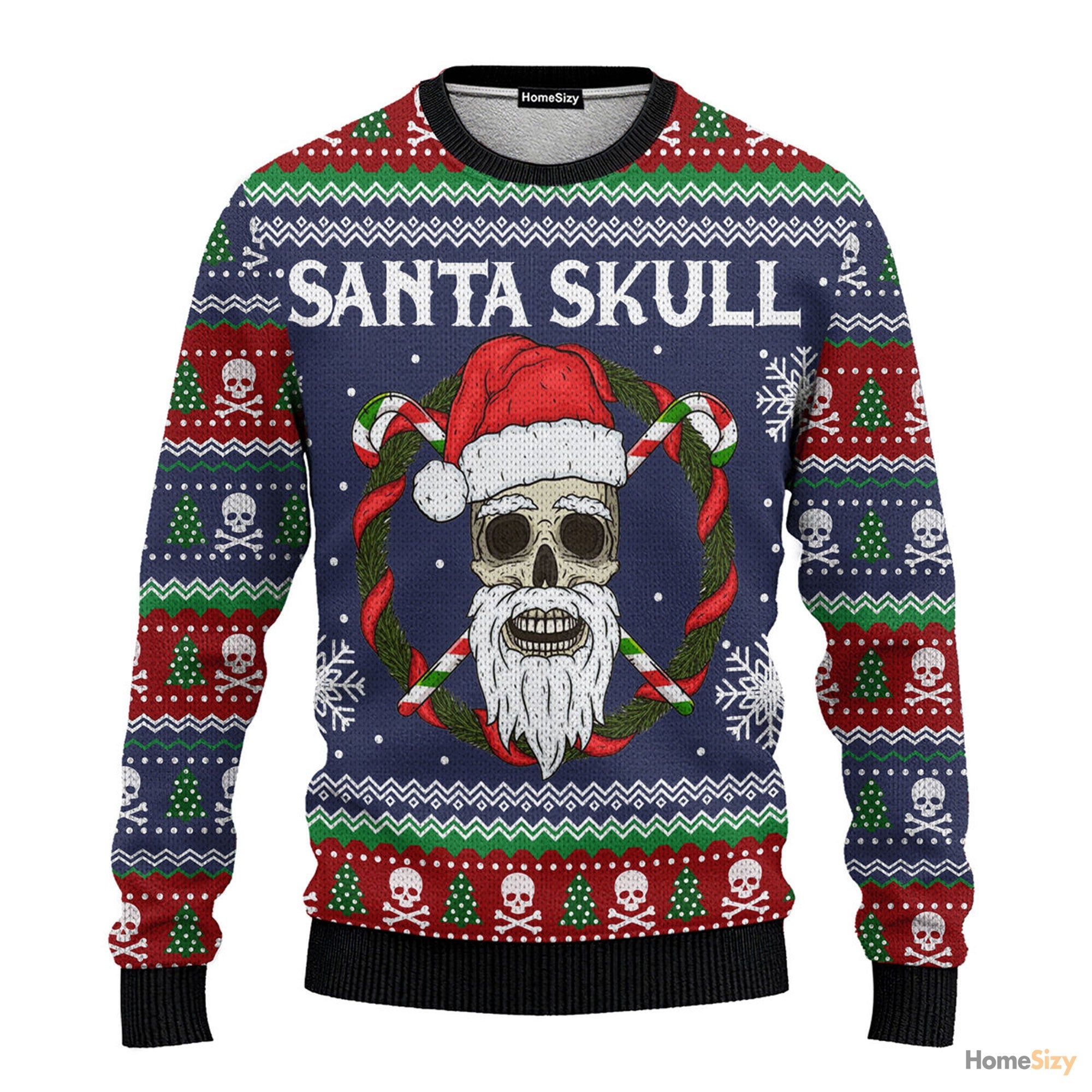 animal santa skull christmas sweater ugly holiday sweater for festive parties hnnh2