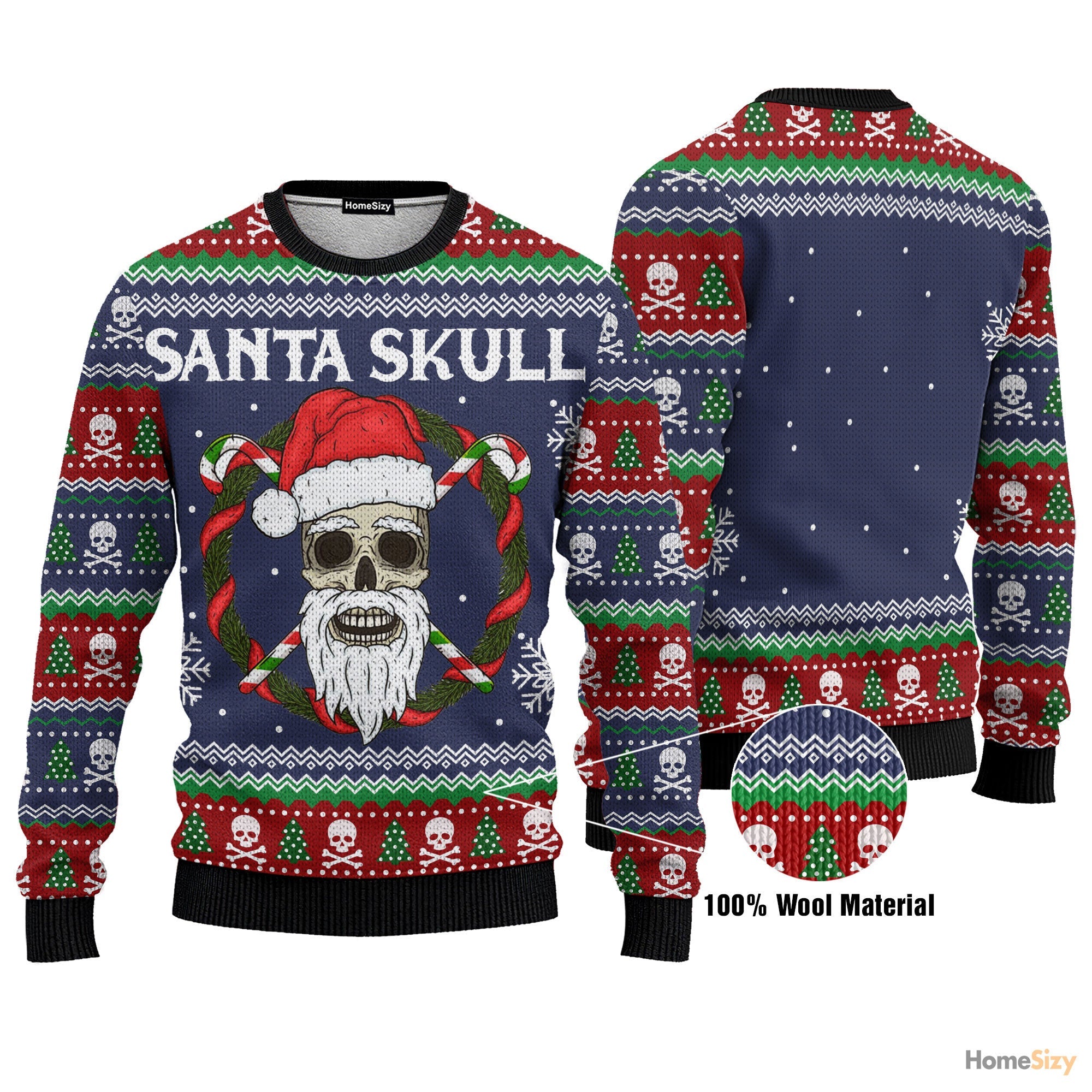 Animal Santa Skull Christmas Sweater – Ugly Holiday Sweater for Festive Parties