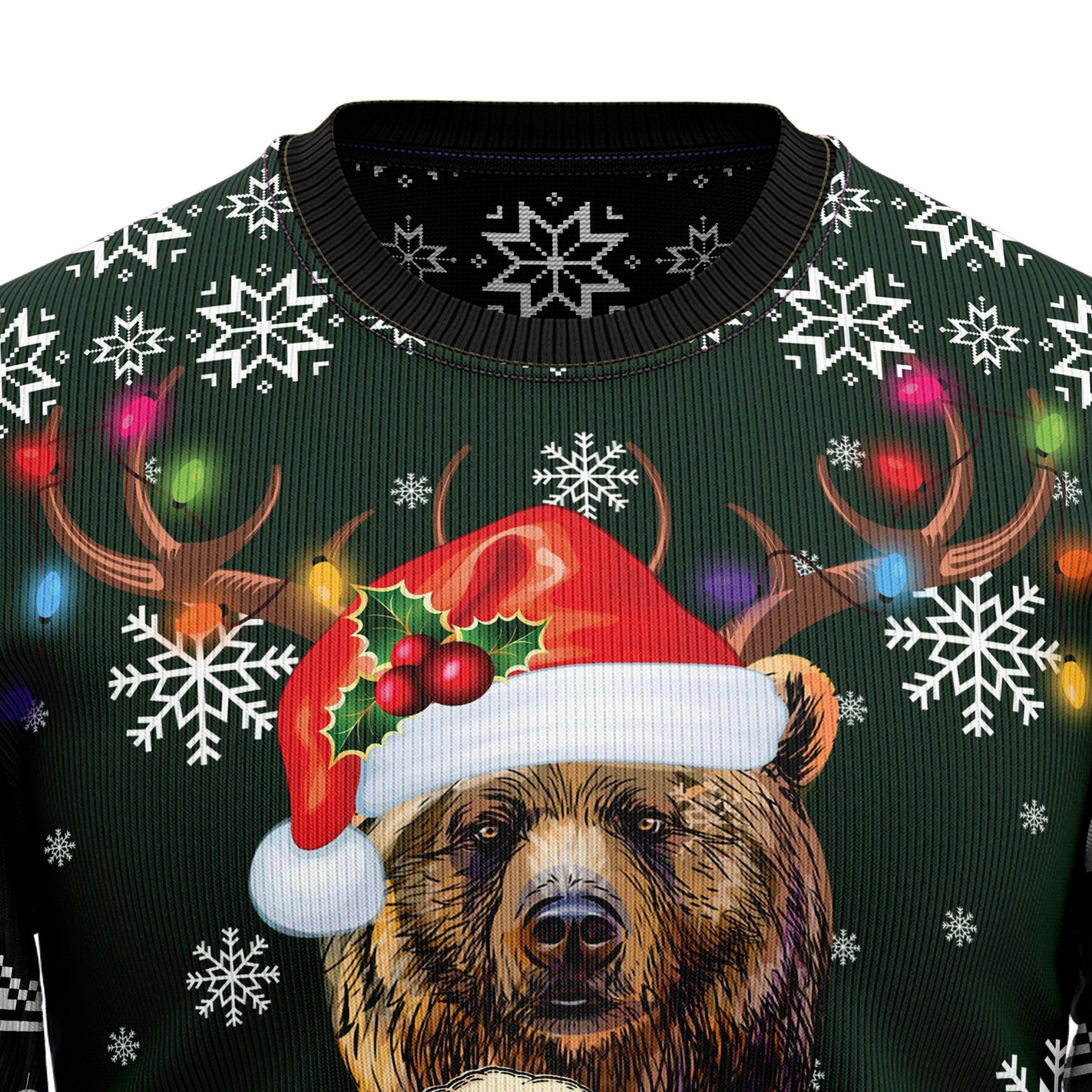 Bear Hunting & Beer Ugly Christmas Sweater for Men and Women