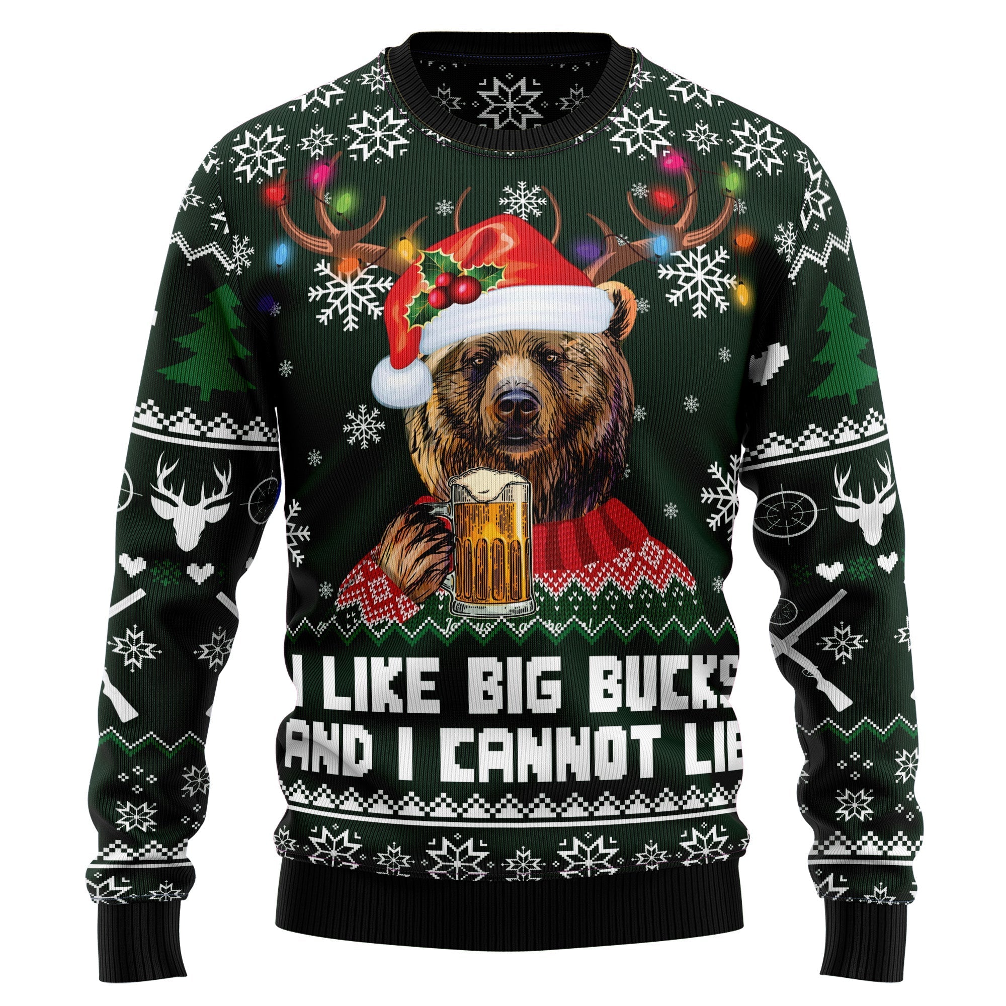 bear hunting beer ugly christmas sweater for men and women cgjgl