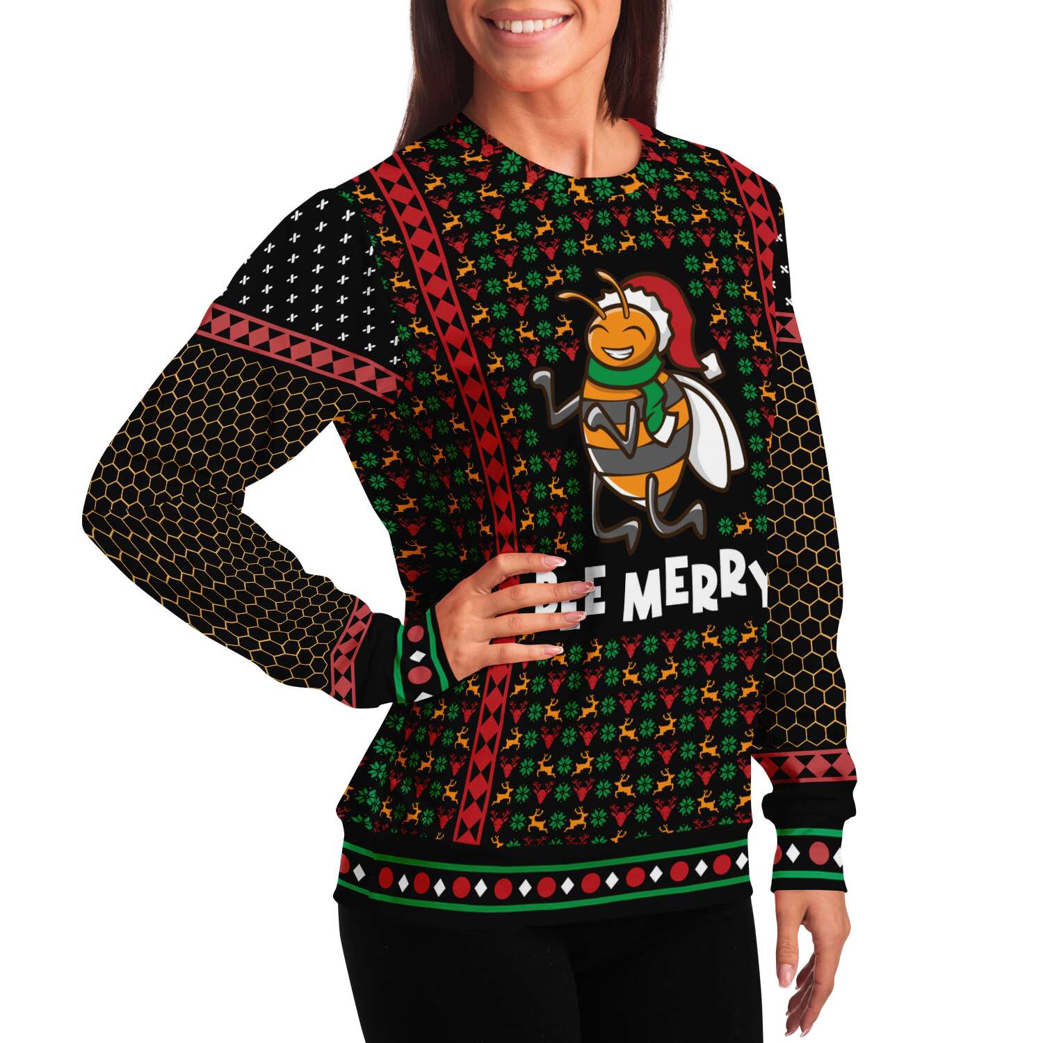 Bee Merry Funny Ugly Christmas Sweater for Women and Men – Vintage Holiday Knitwear