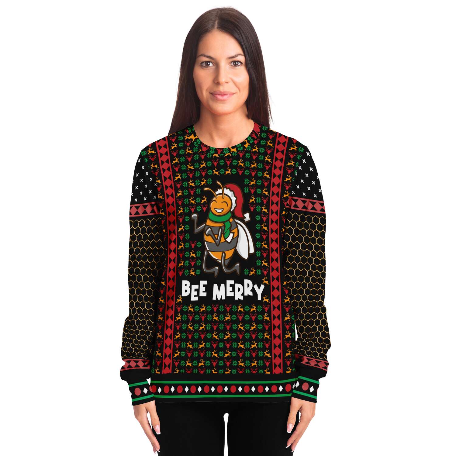 Bee Merry Funny Ugly Christmas Sweater for Women and Men – Vintage Holiday Knitwear