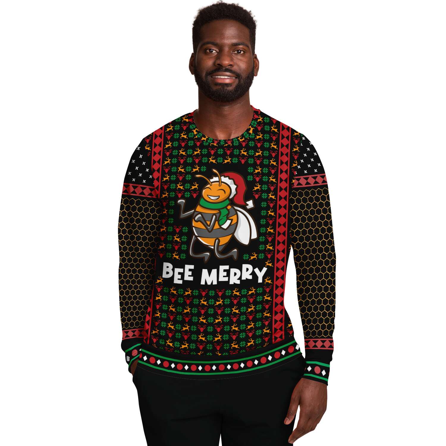 Bee Merry Funny Ugly Christmas Sweater for Women and Men – Vintage Holiday Knitwear