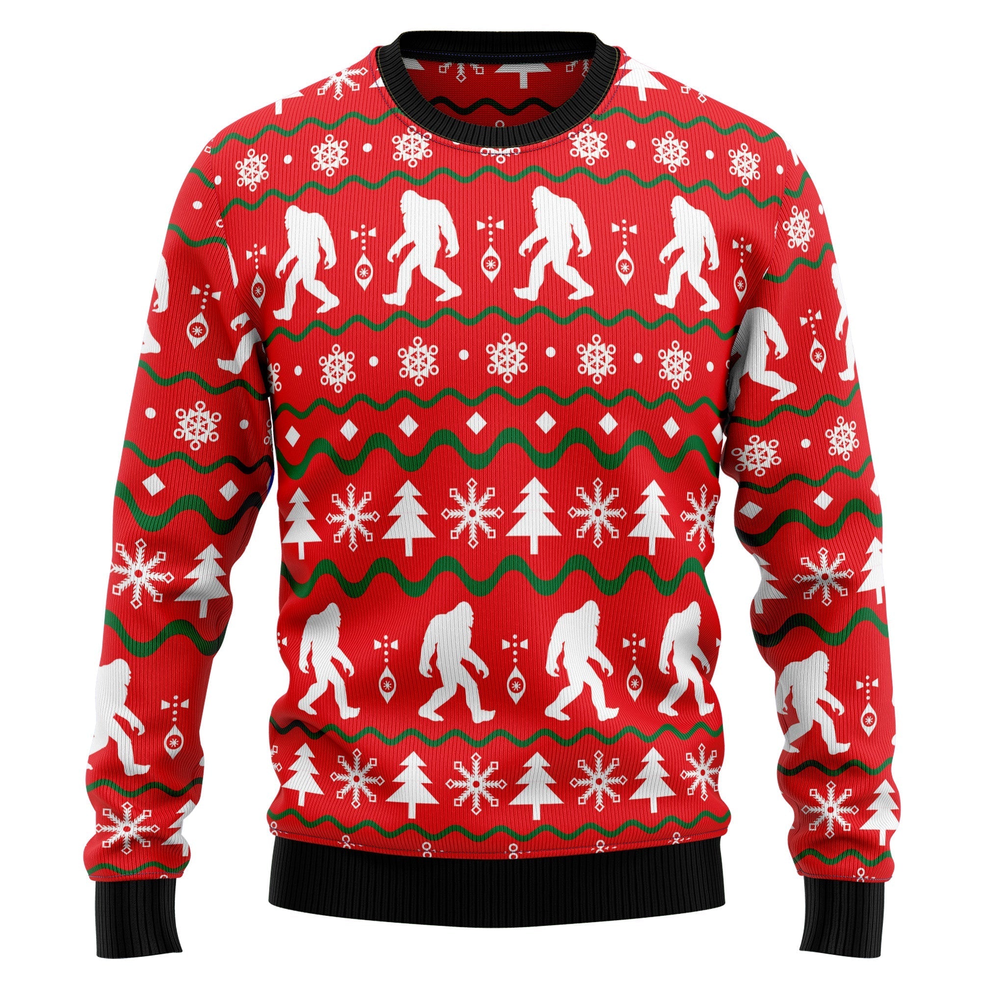 bigfoot christmas sweater ugly holiday sweater for men and women kug2m