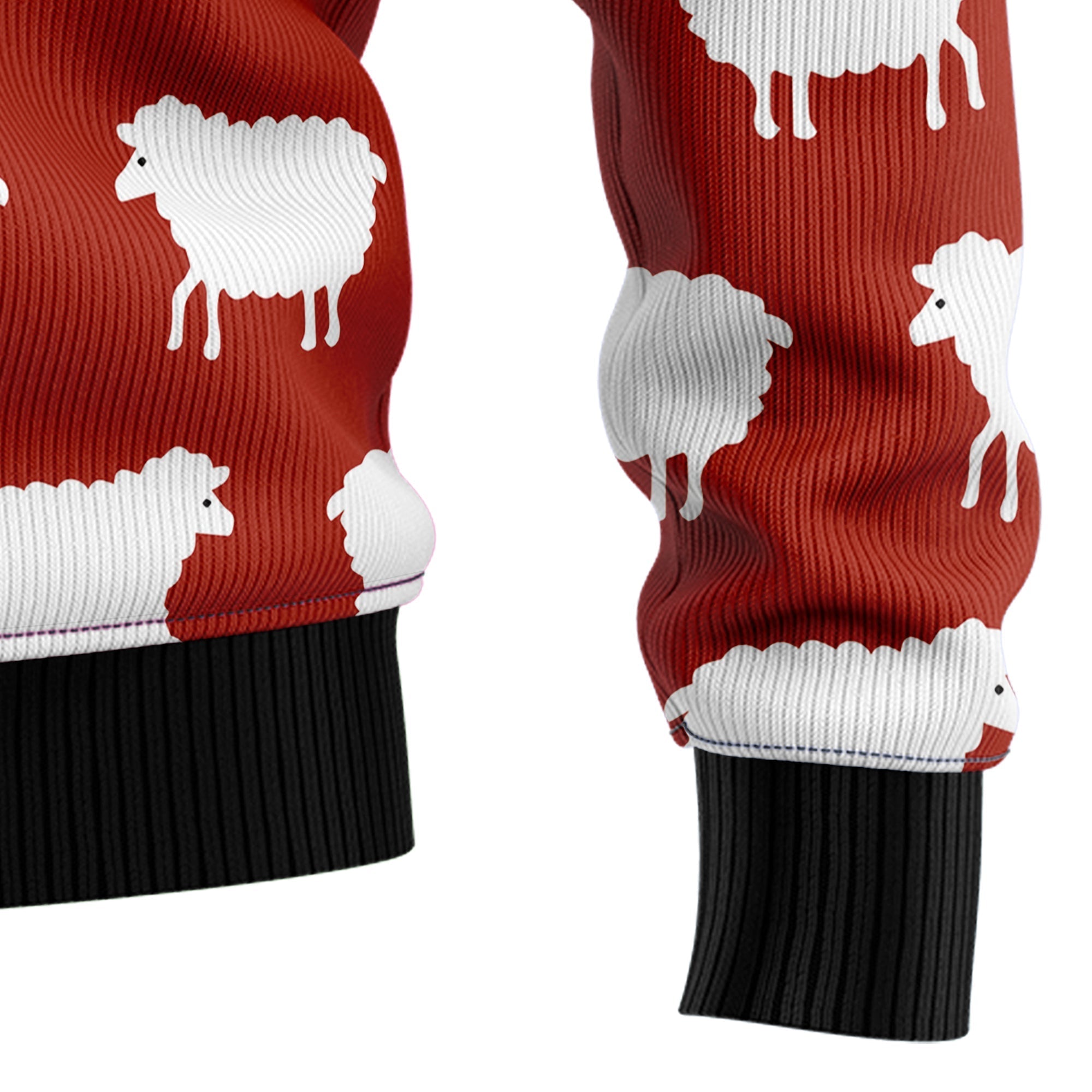 Black and White Sheep Ugly Christmas Sweater for Unisex Holiday Apparel