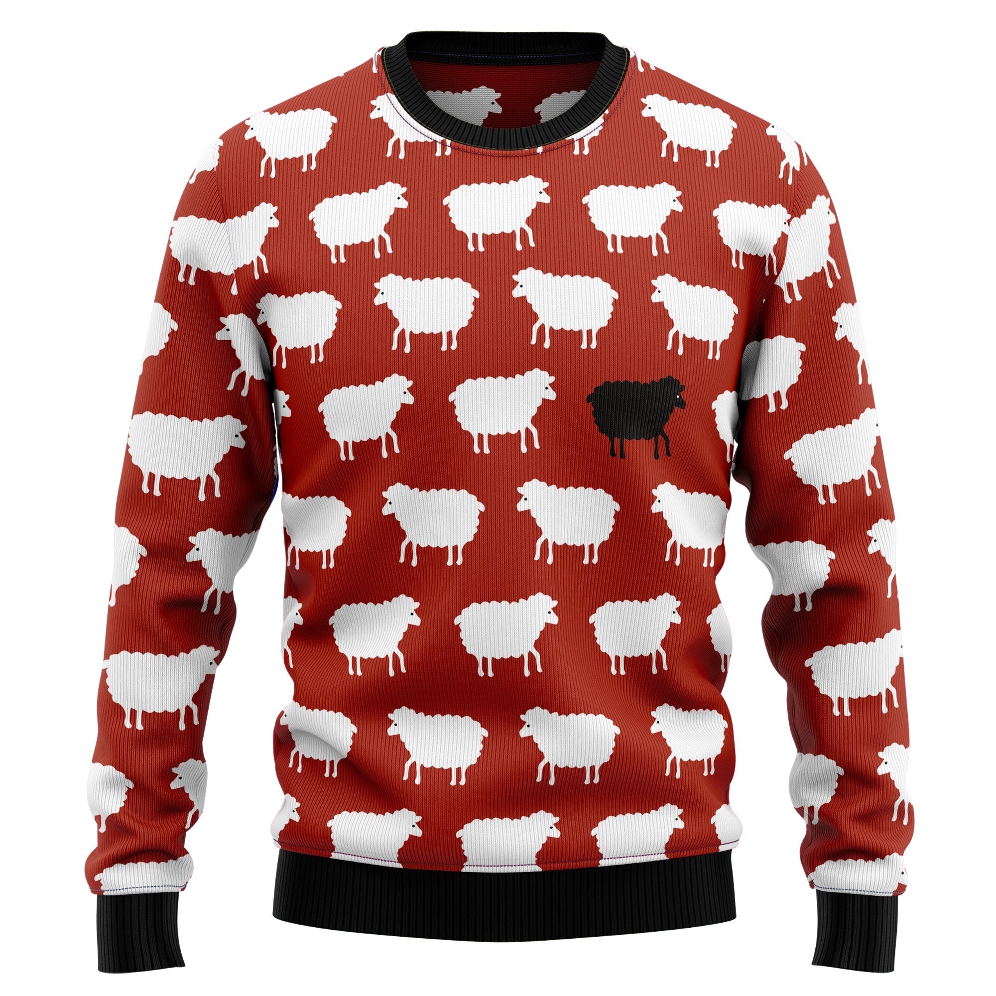 black and white sheep ugly christmas sweater for unisex holiday apparel