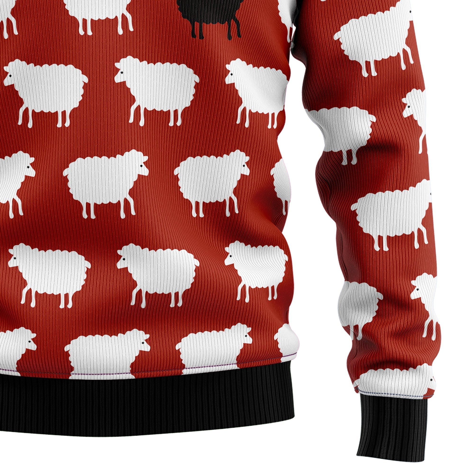 Black and White Sheep Ugly Christmas Sweater for Unisex Holiday Apparel