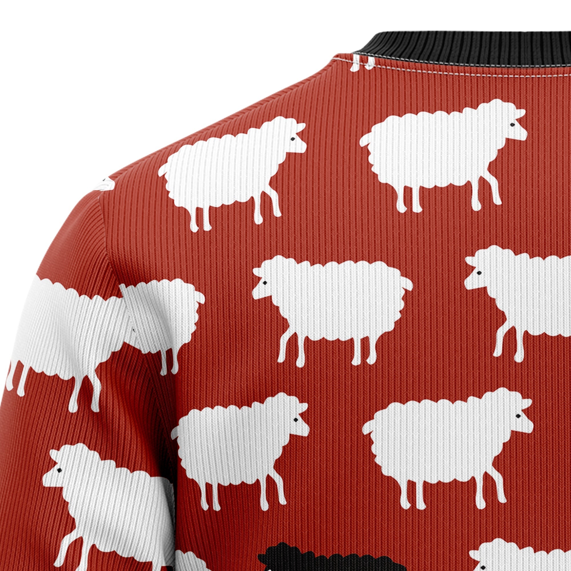 Black and White Sheep Ugly Christmas Sweater for Unisex Holiday Apparel