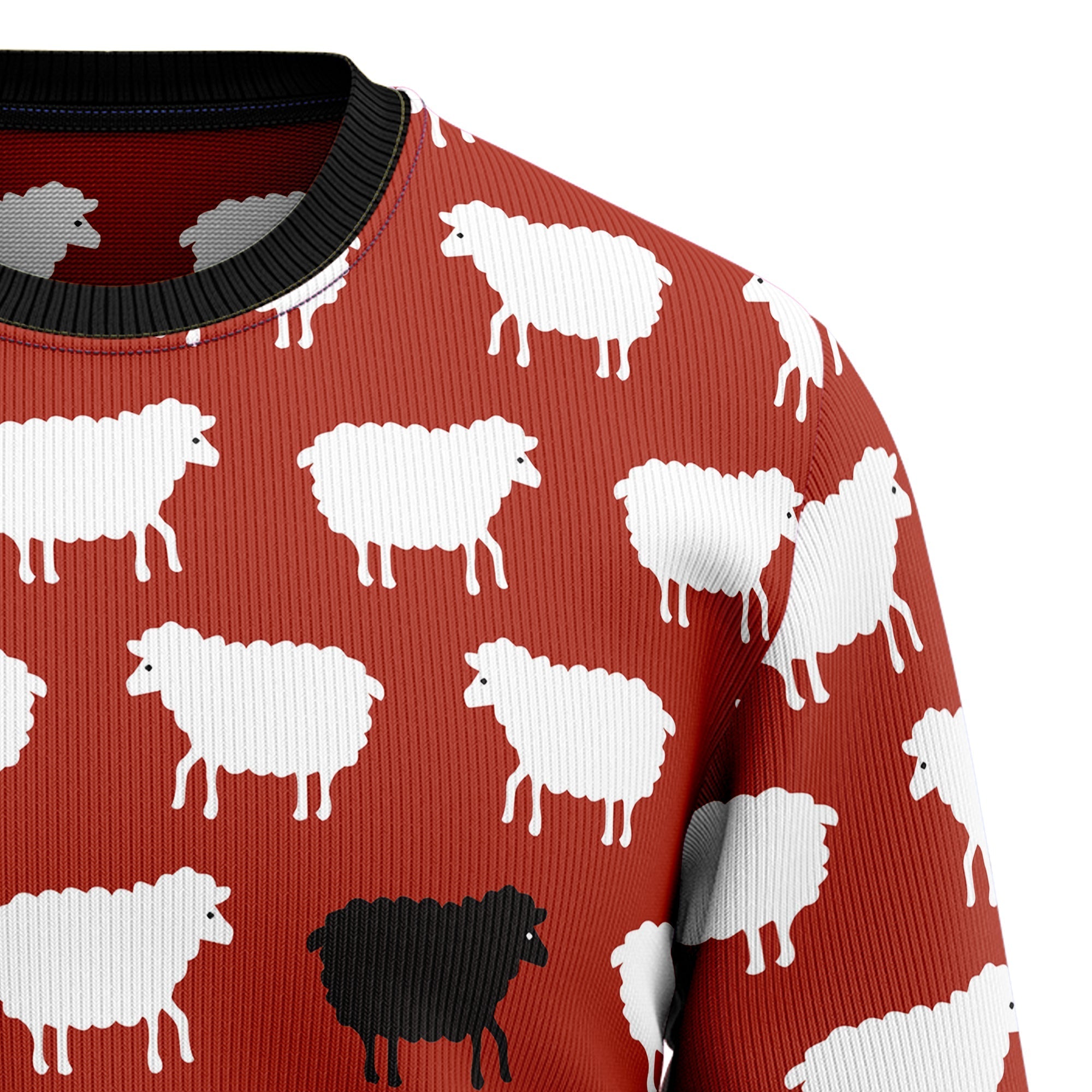 Black and White Sheep Ugly Christmas Sweater for Unisex Holiday Apparel