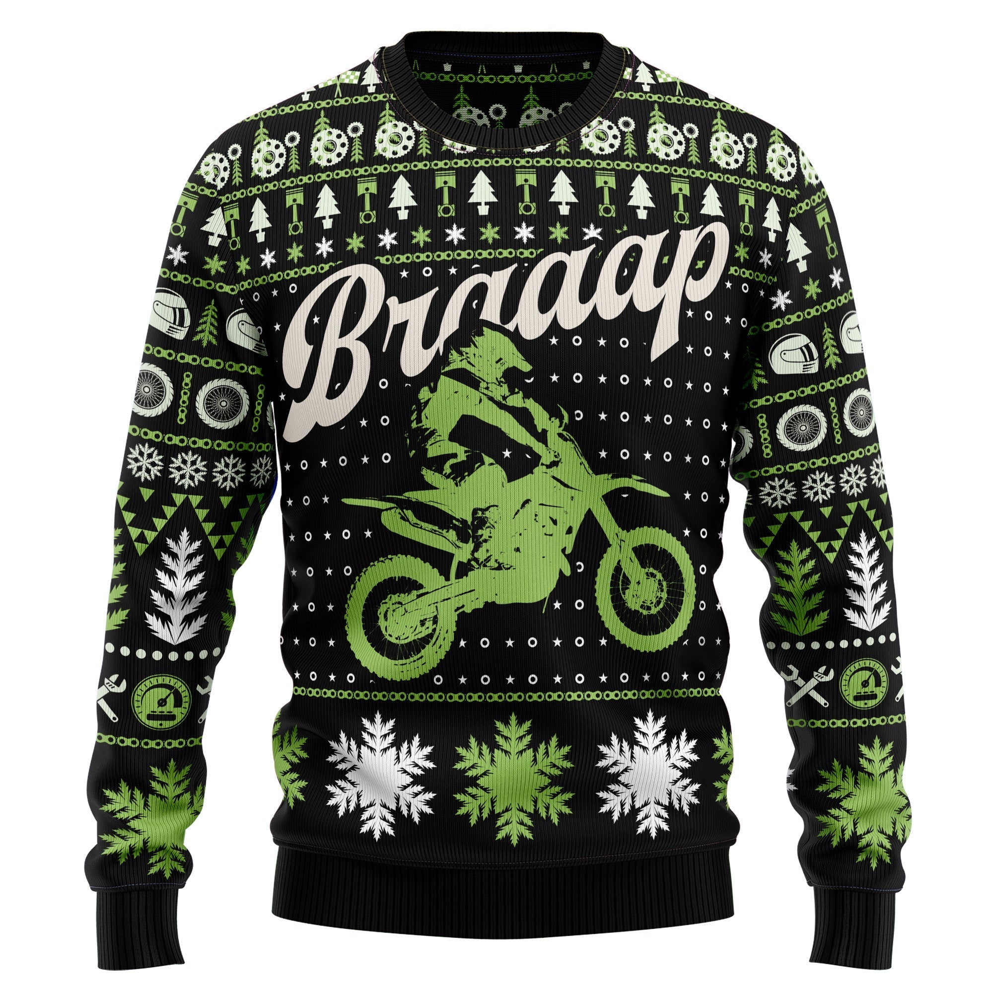 braaap moto festive ugly christmas sweater for motorcycle enthusiasts l8rob