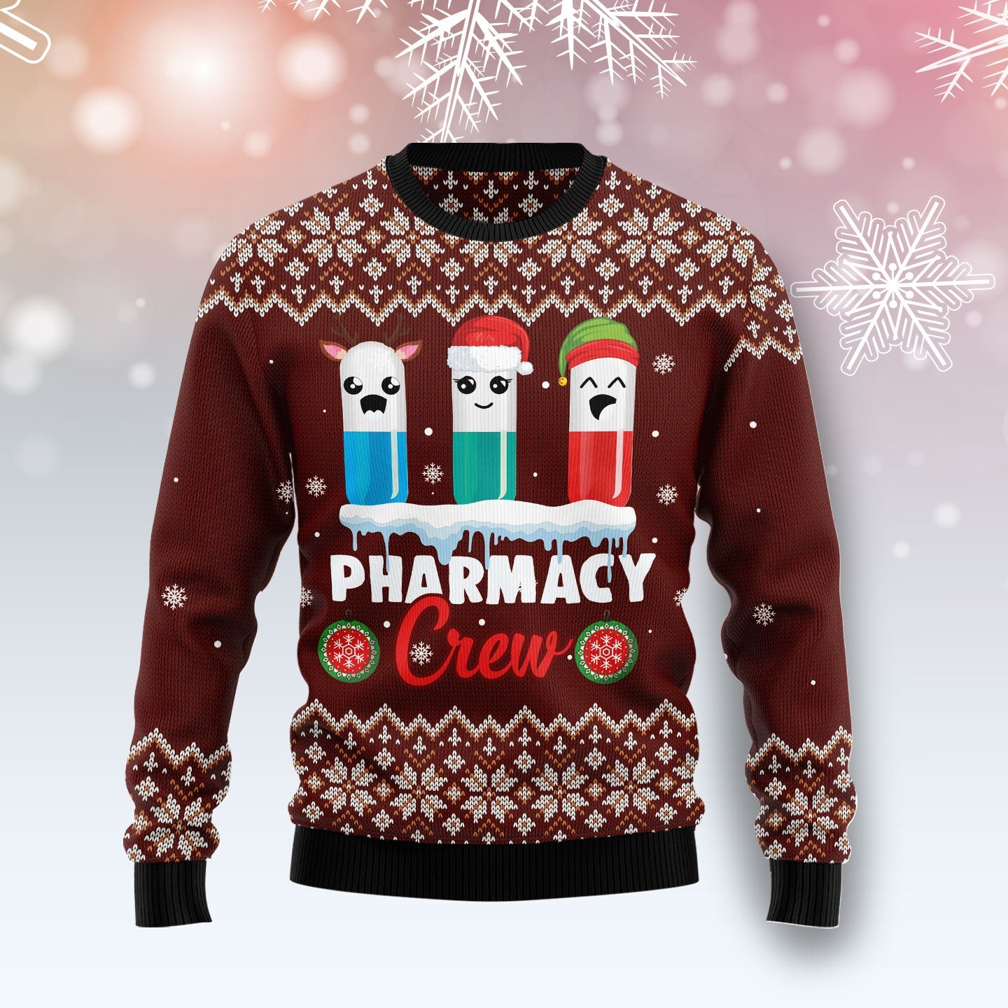 christmas pharmacy team ugly sweater bumbb