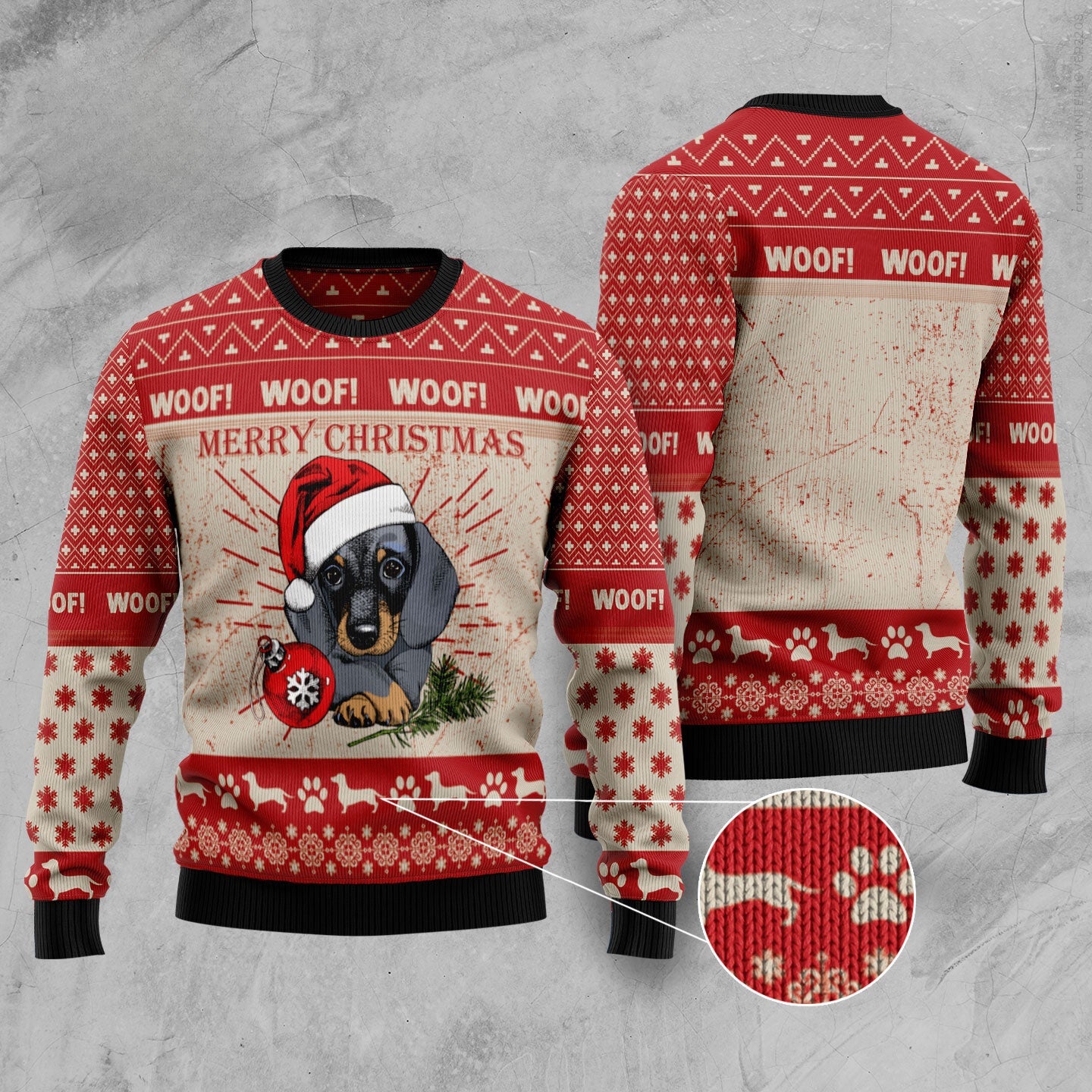 Dachshund Christmas Ugly Sweater for Dogs – Festive Holiday Apparel