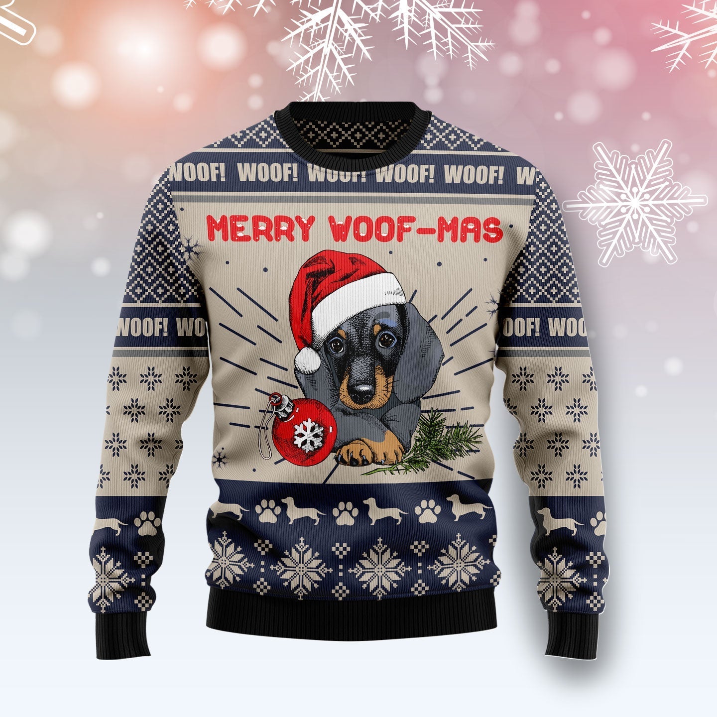 dachshund merry woofmas grey holiday sweater for dogs yvyws