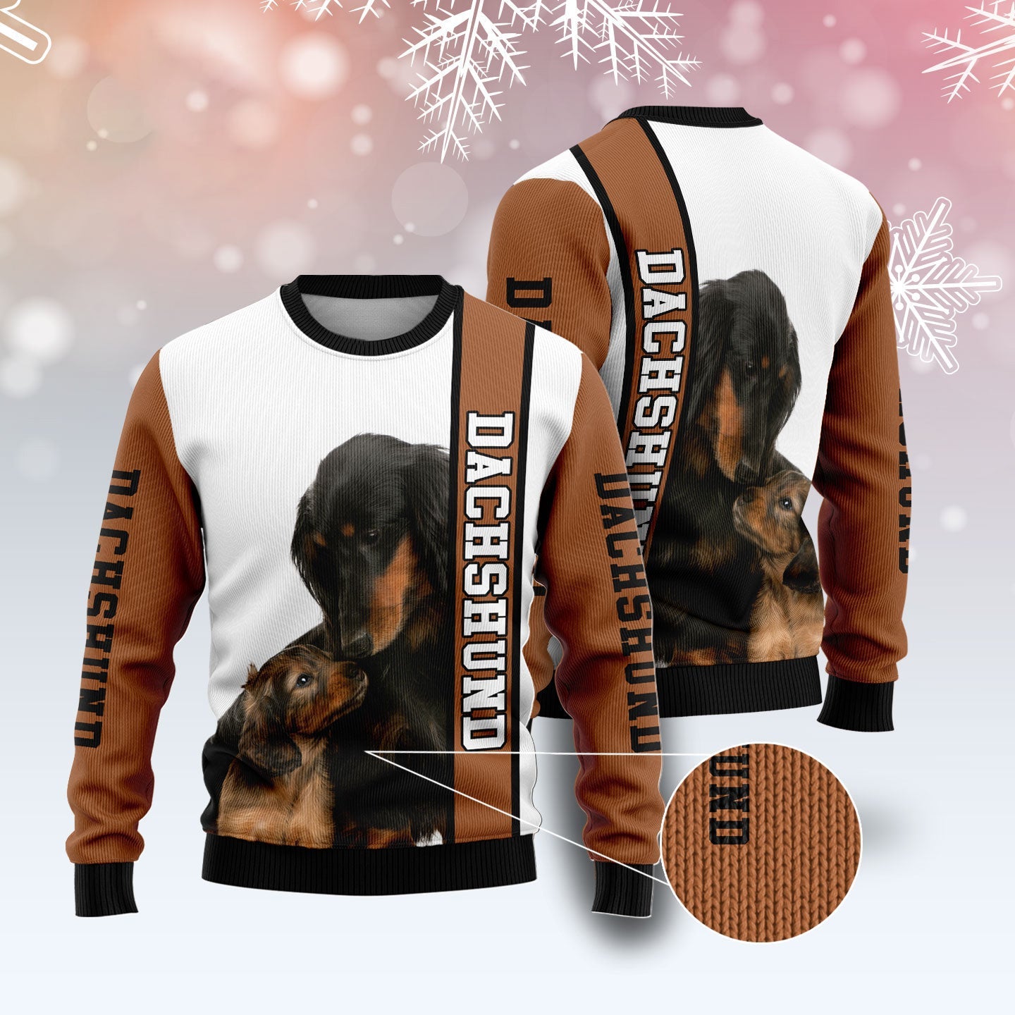 Dachshund Rescue Ugly Christmas Sweater for Dog Lovers