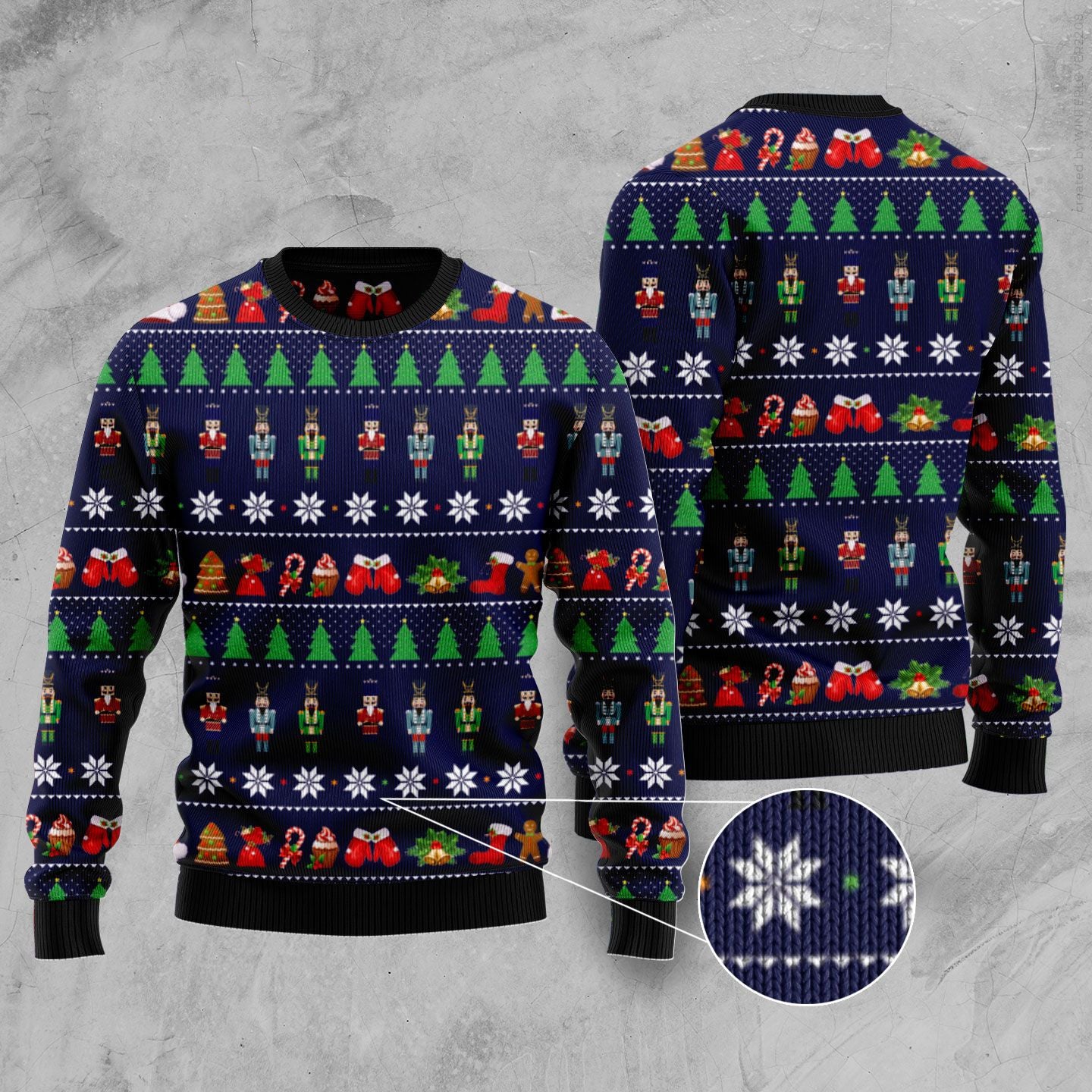 Dark Blue Nutcracker Christmas Ugly Sweater for Men and Women – Funny Holiday Sweater