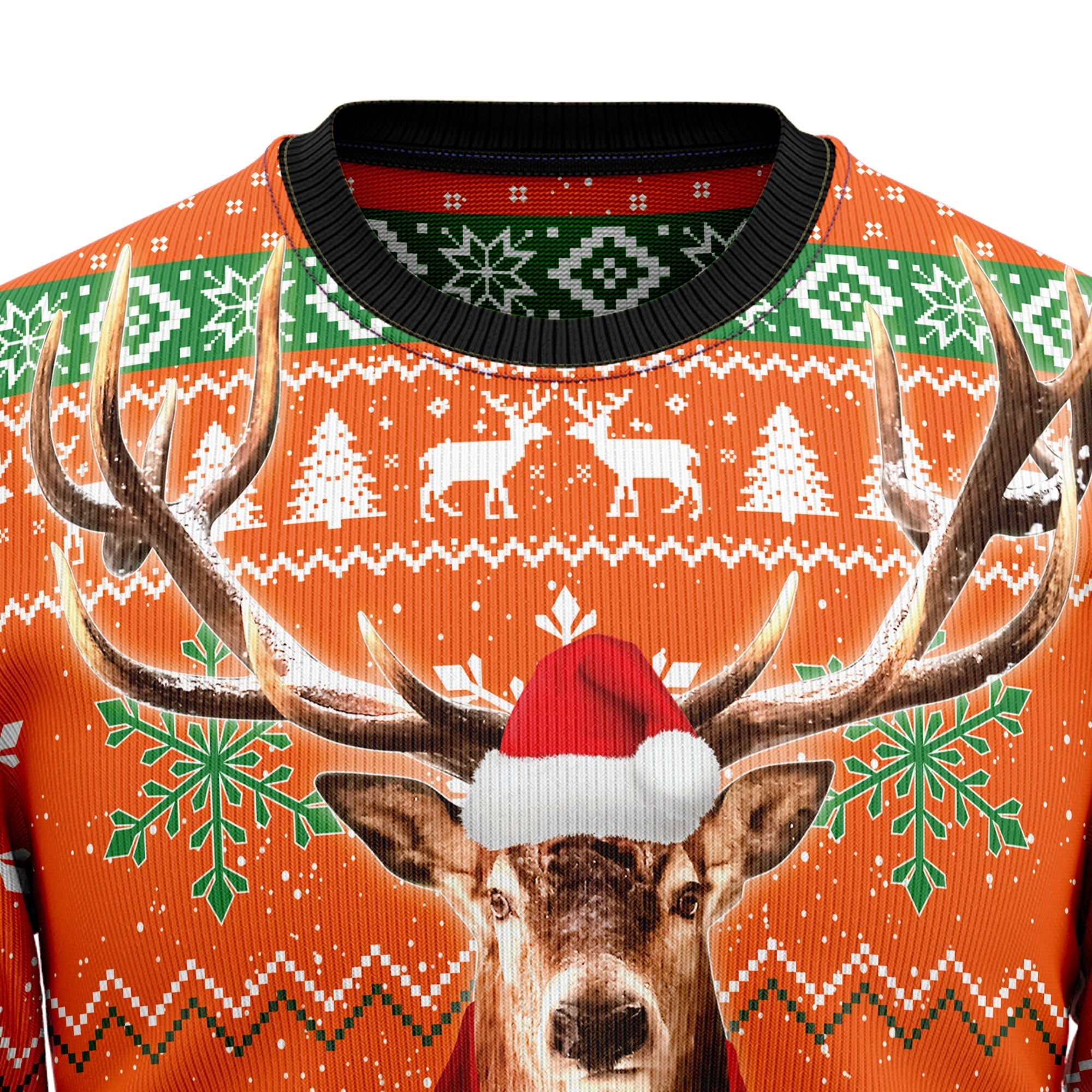 Deer Merry Huntmas Festive Ugly Christmas Sweater for Men and Women