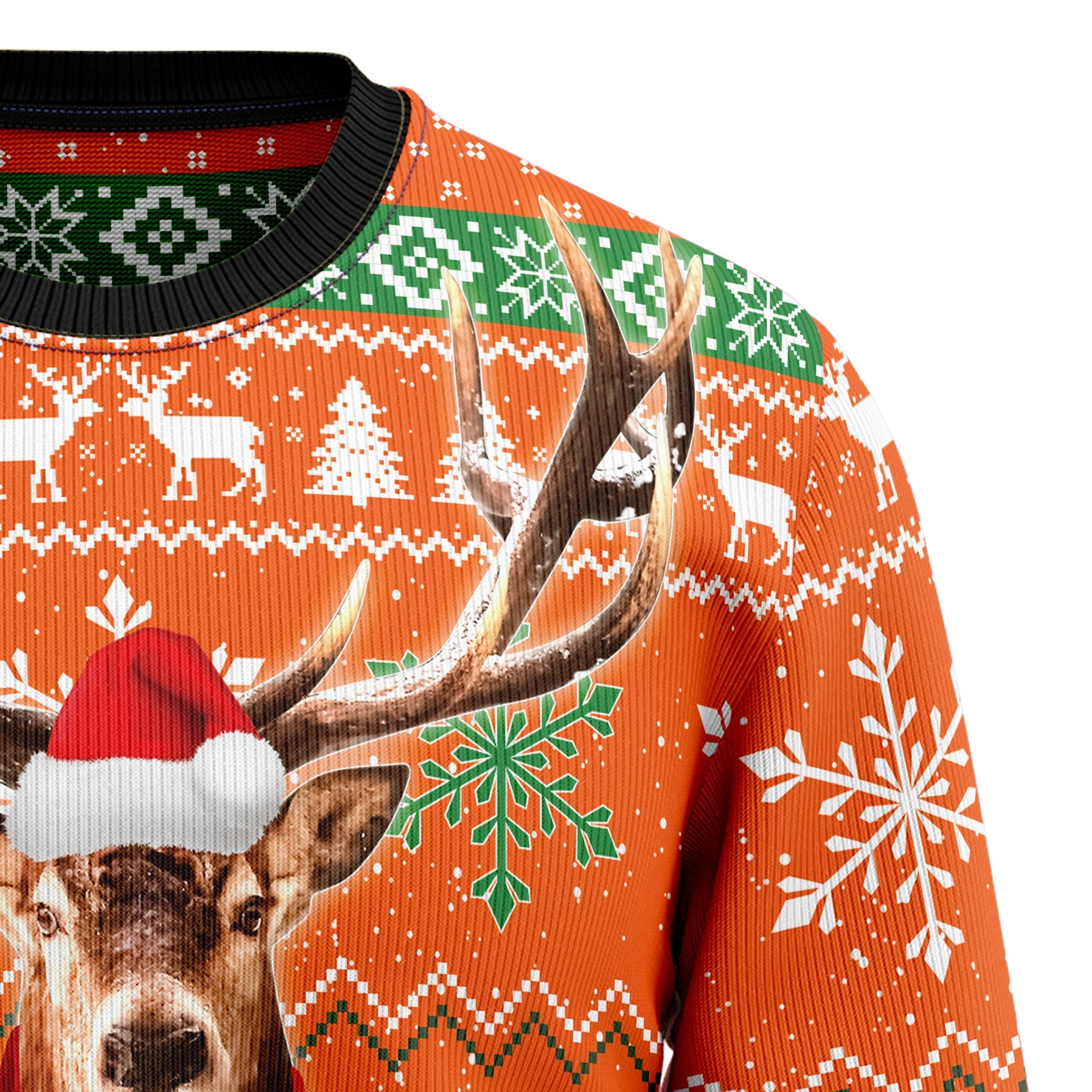 Deer Merry Huntmas Festive Ugly Christmas Sweater for Men and Women