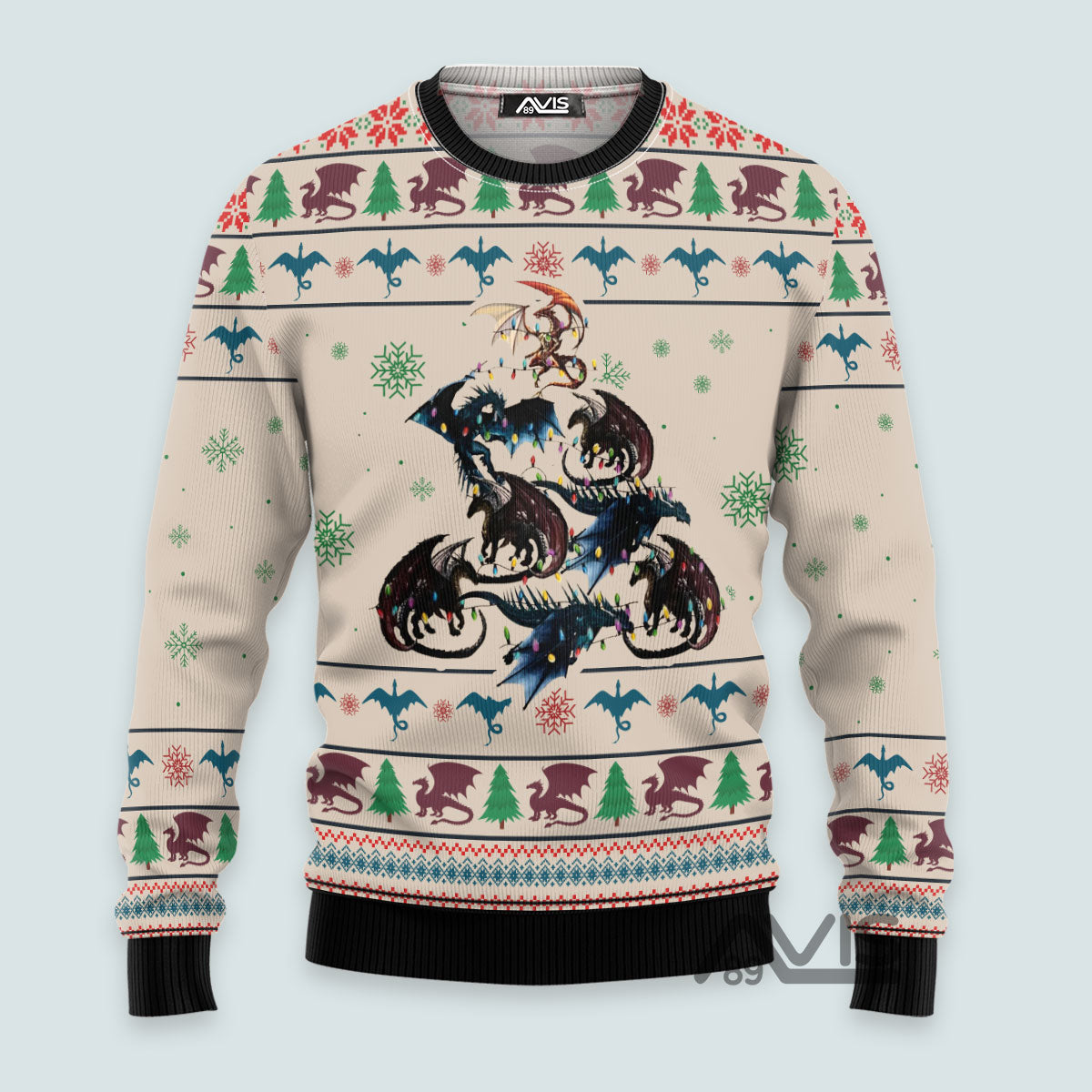 Dragon Tree Holiday Sweater for Men and Women – Festive Ugly Christmas Sweater Design