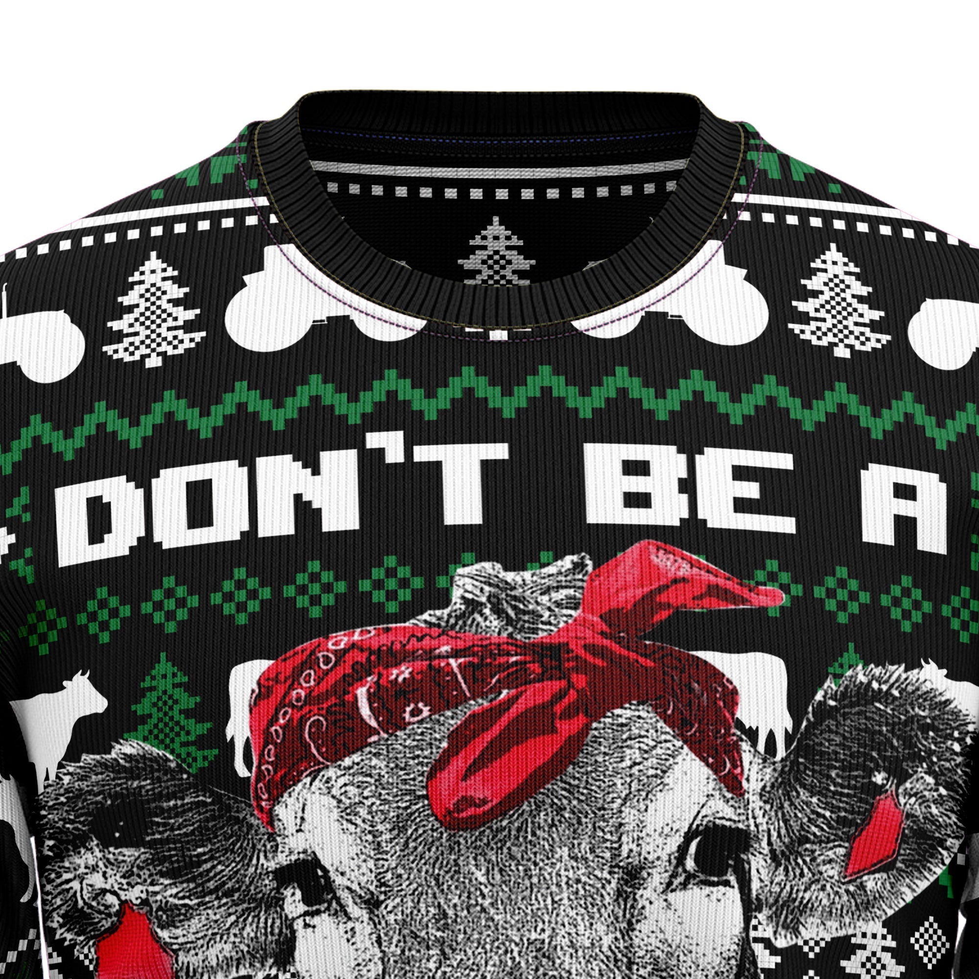 Festive Cow Heifer Christmas Sweater for Holiday Parties