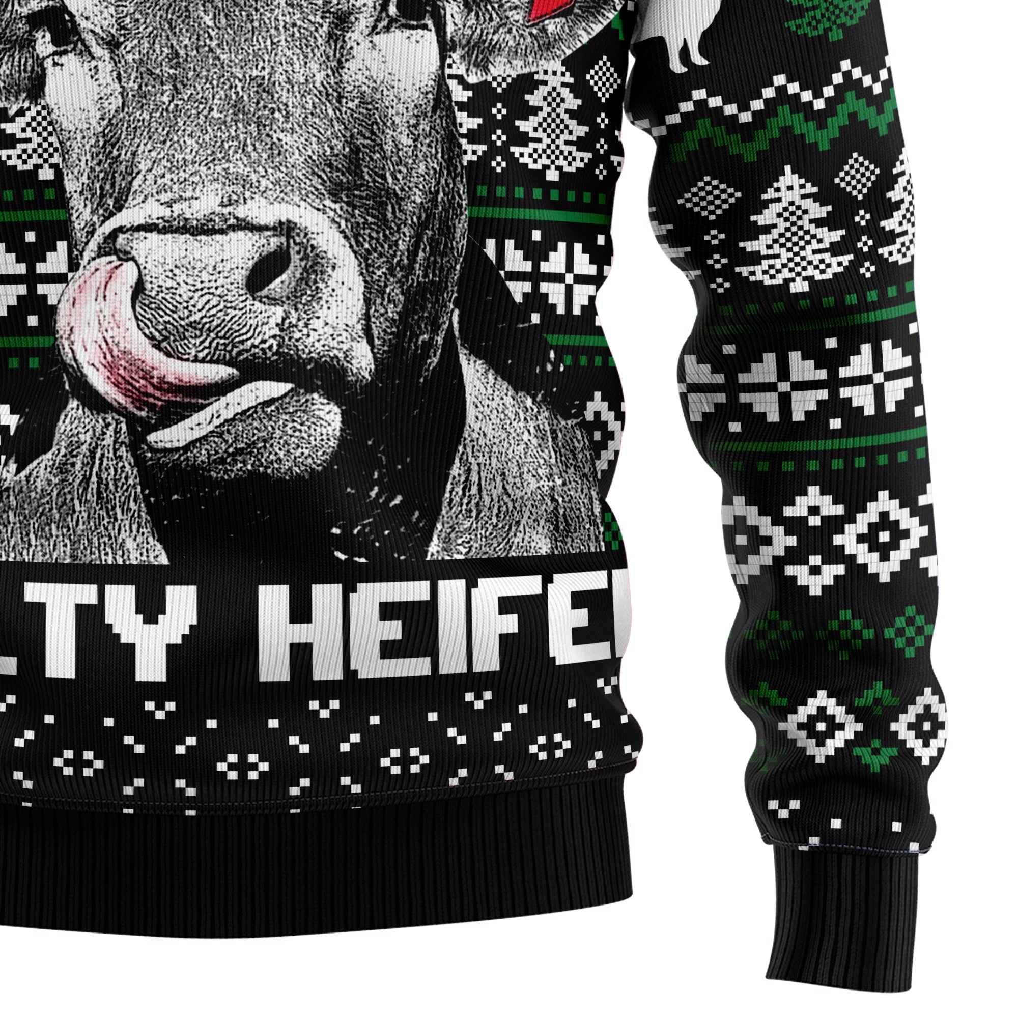 Festive Cow Heifer Christmas Sweater for Holiday Parties