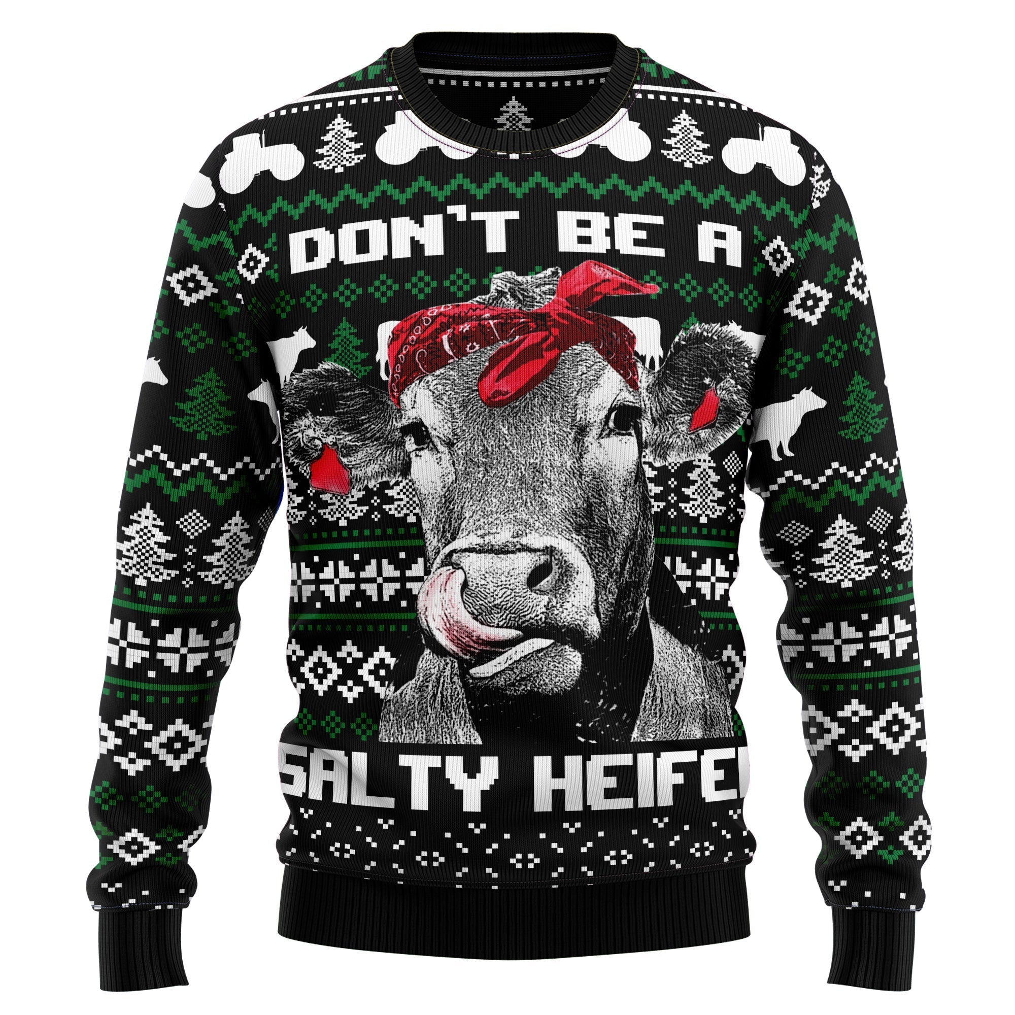 festive cow heifer christmas sweater for holiday parties usfig