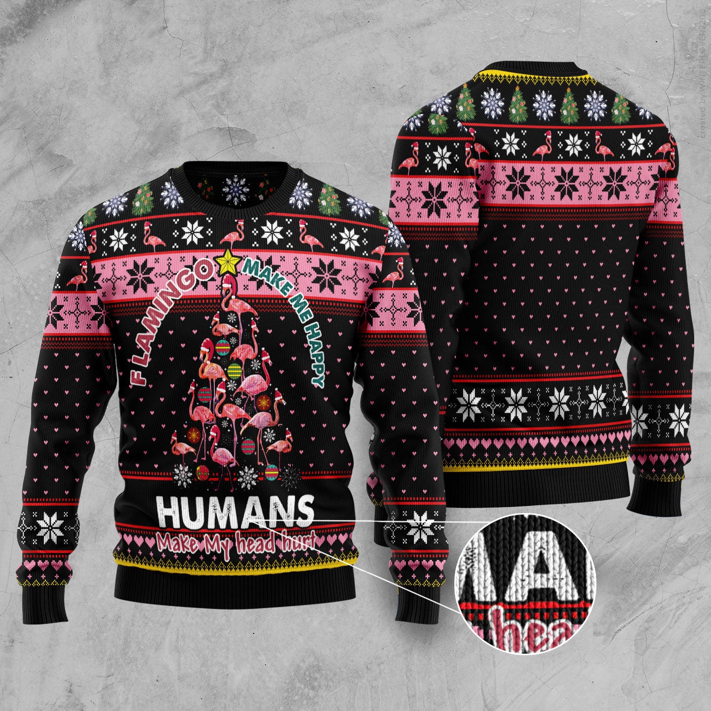 Flamingo Happiness Ugly Christmas Sweater