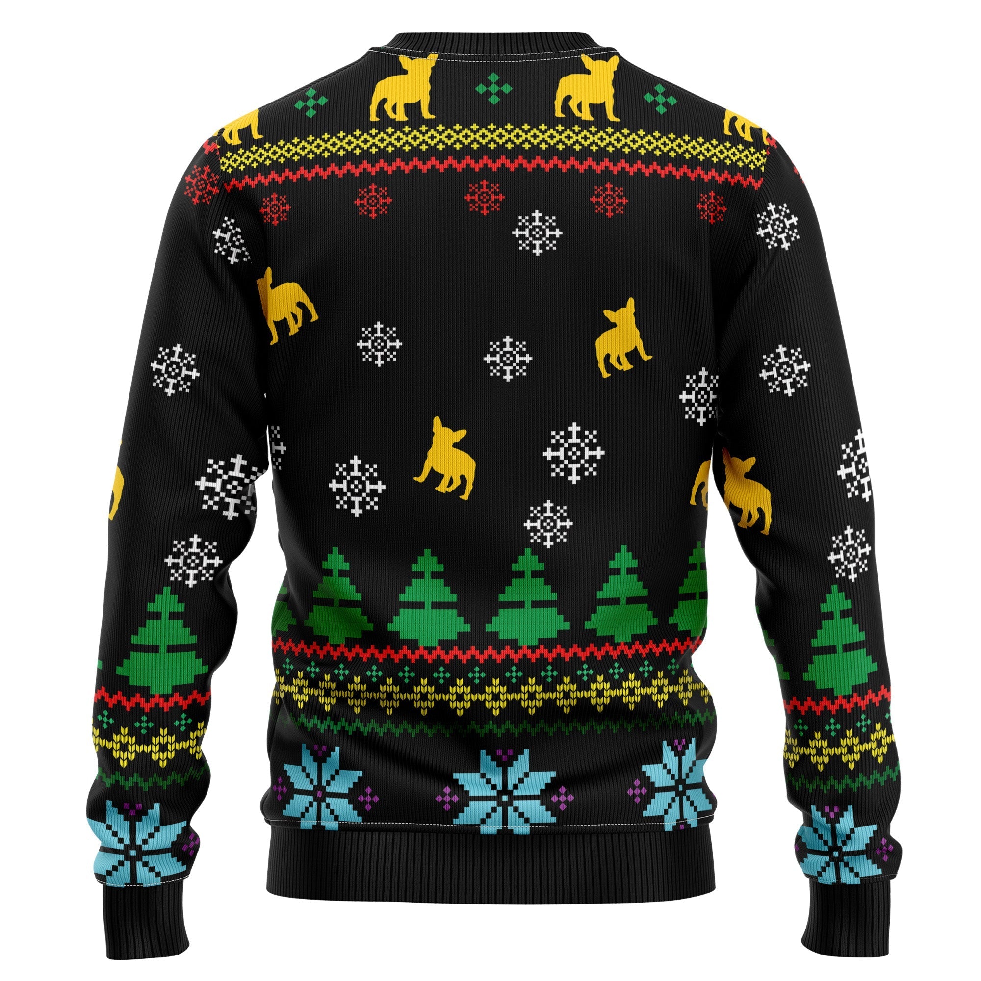 French Bulldog Black Christmas Sweater – Ugly Holiday Sweater for Dog Lovers