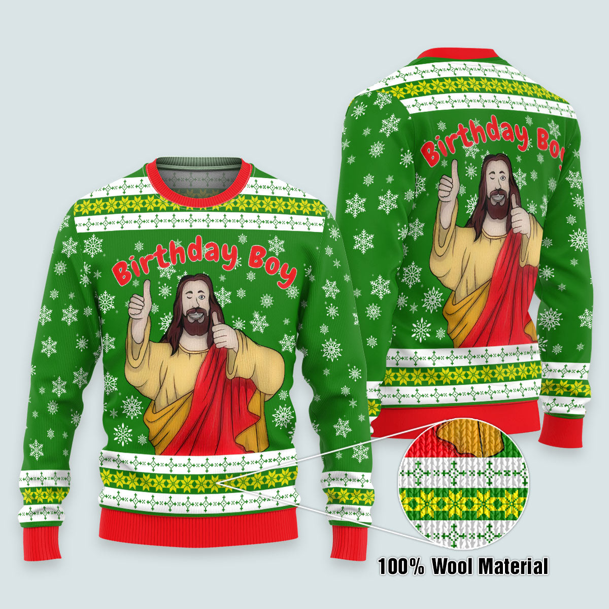 Funny Birthday Boy Jesus Ugly Christmas Sweater