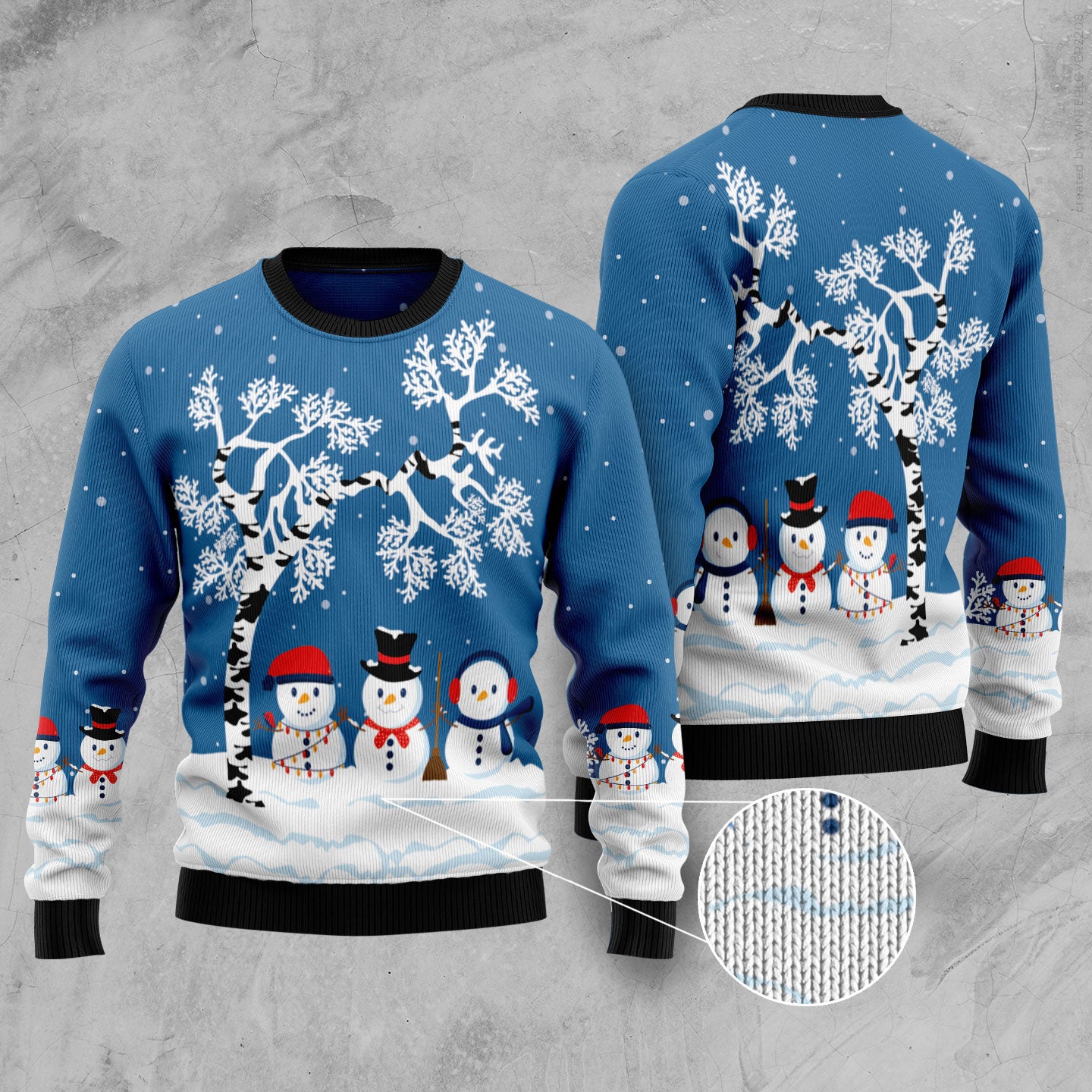 Funny Blue Snowman Ugly Christmas Sweater for Women