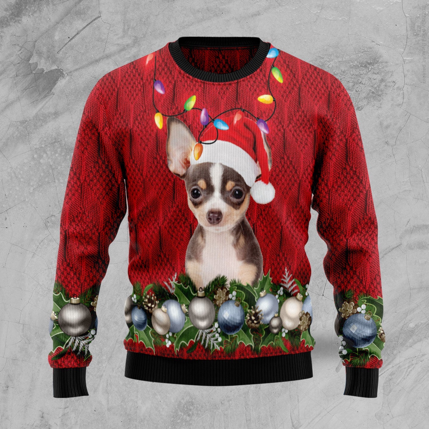 funny christmas ugly sweater with cute chihuahua design cd3ue