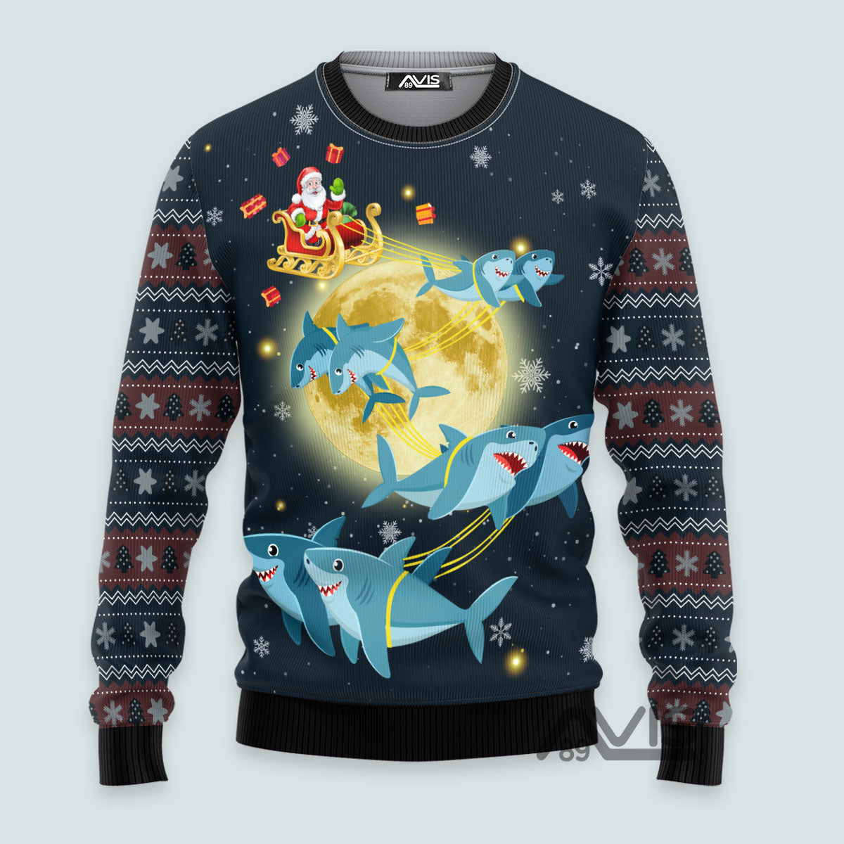 Funny Santa Shark Ugly Christmas Sweater for Men and Women