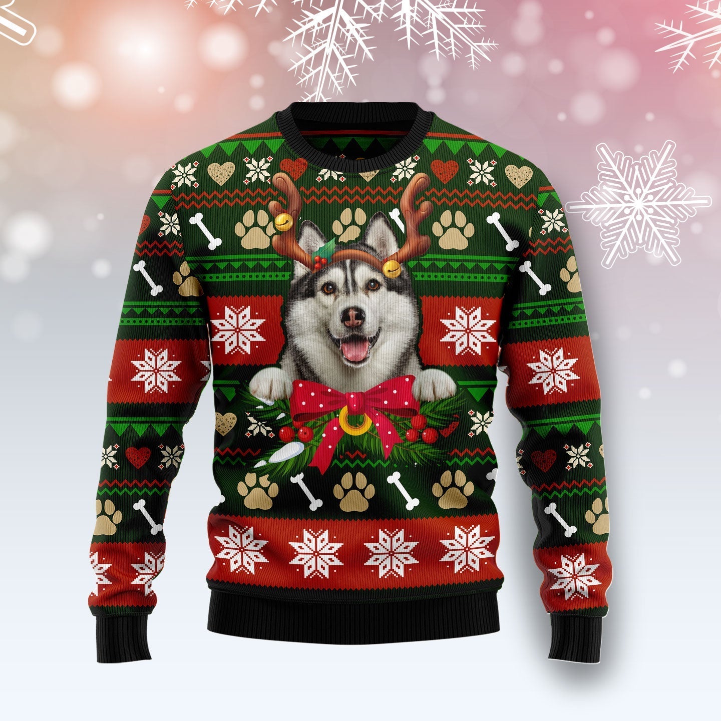 funny siberian husky ugly christmas sweater for dog lovers ilsgj