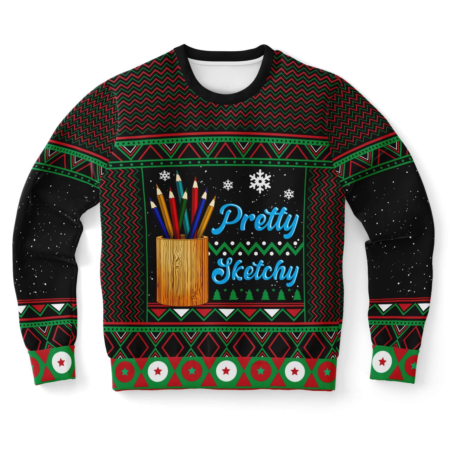 funny ugly christmas sweater for artists pretty sketchy holiday sweatshirt ndjht