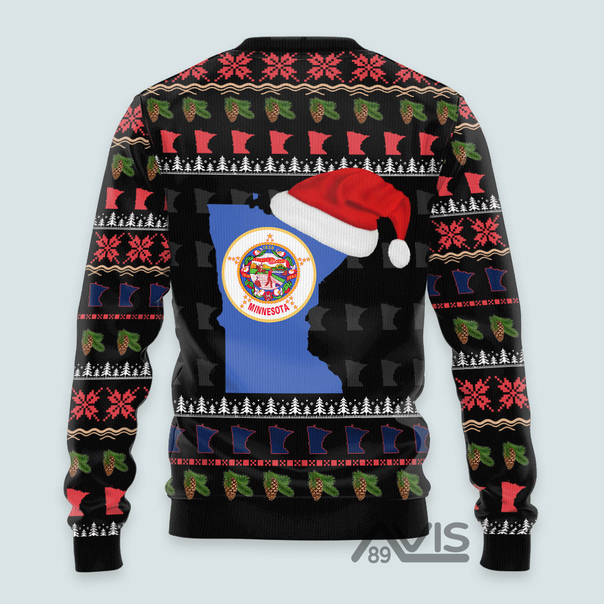 Funny Ugly Christmas Sweater Minnesota Design