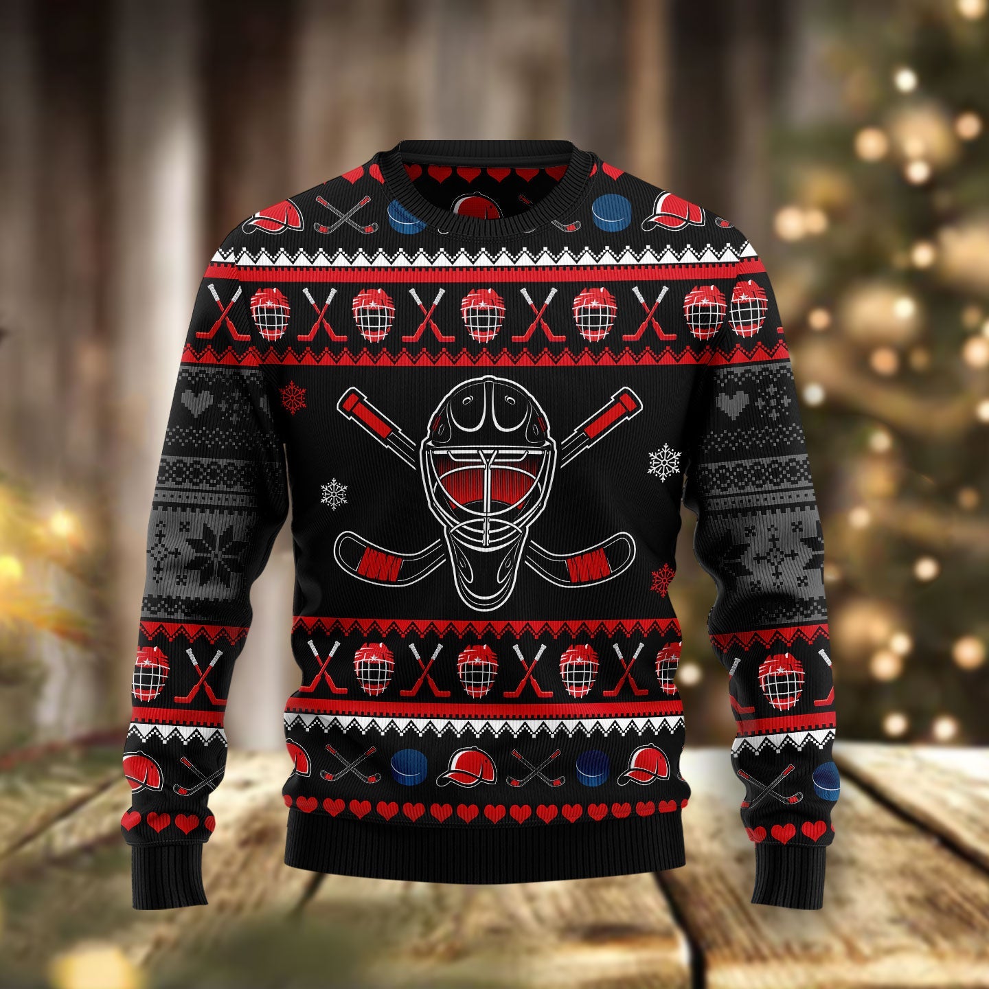 funny ugly sweater hockey puck christmas gift kputc