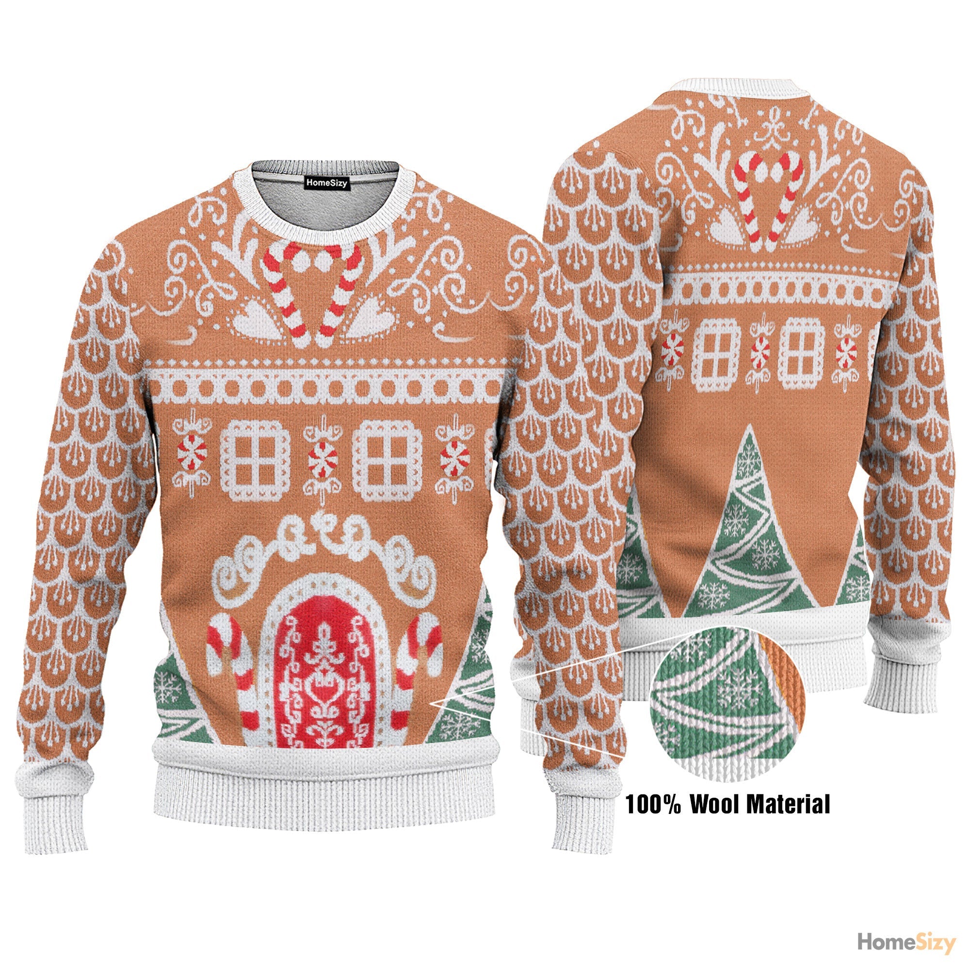 Gingerbread House Holiday Ugly Sweater for Christmas Festivities