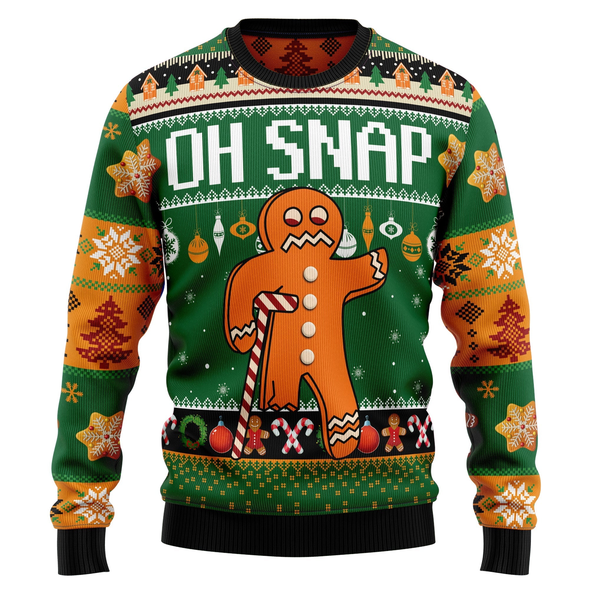 gingerbread oh snap ugly christmas sweater for men and women ojii6