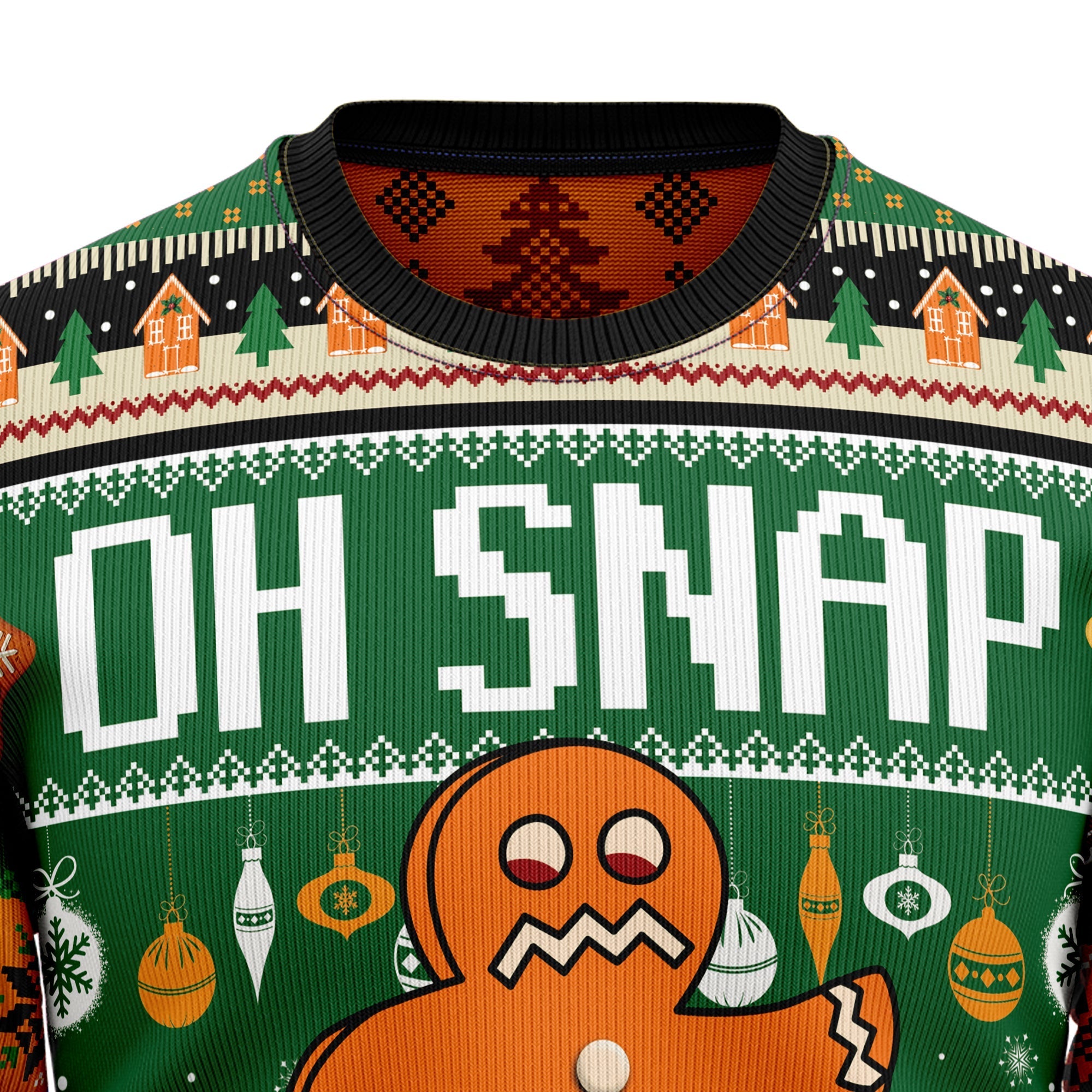 Gingerbread Oh Snap Ugly Christmas Sweater for Men and Women