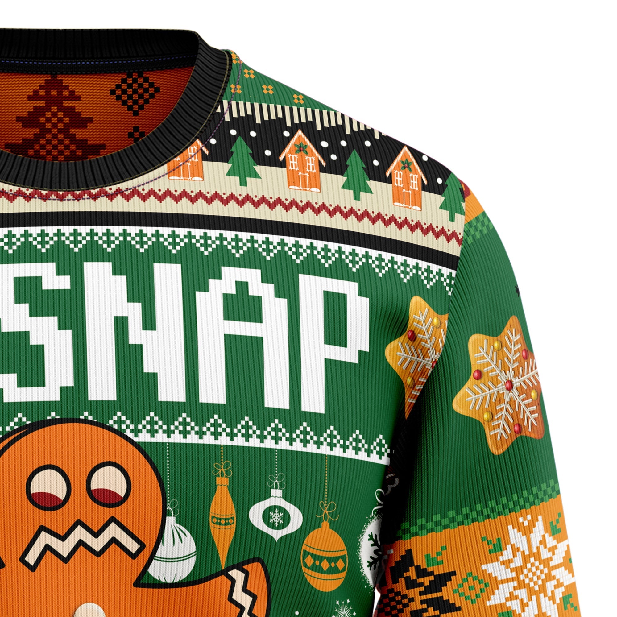 Gingerbread Oh Snap Ugly Christmas Sweater for Men and Women