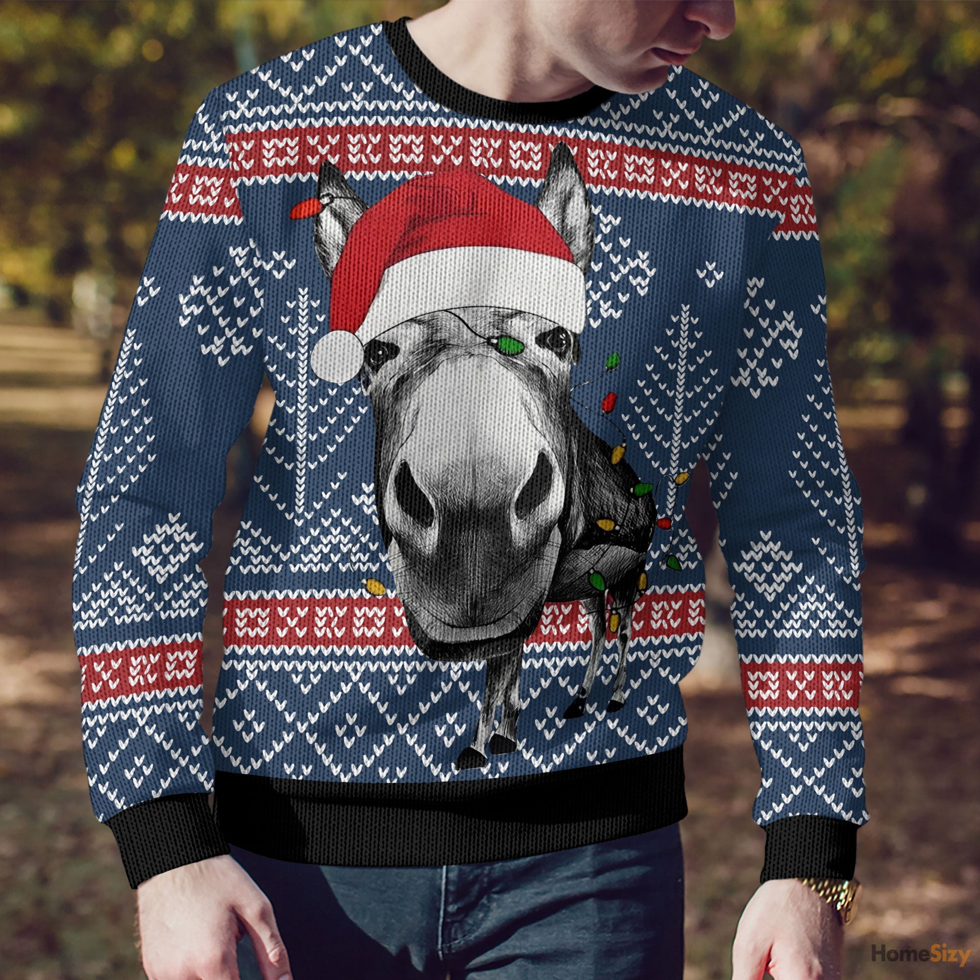 Humorous Donkey Ugly Christmas Sweater for Holiday Celebrations