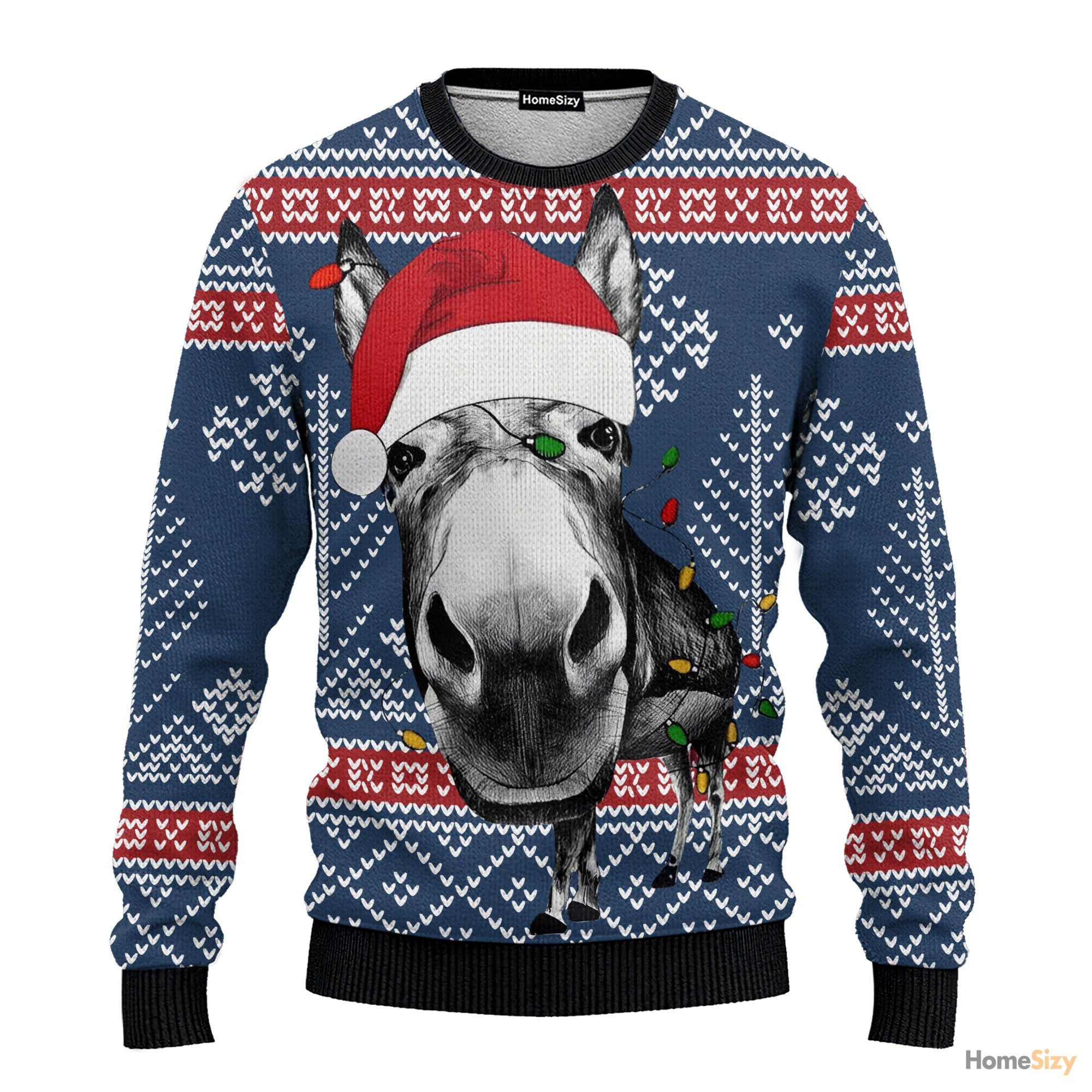 humorous donkey ugly christmas sweater for holiday celebrations kingb