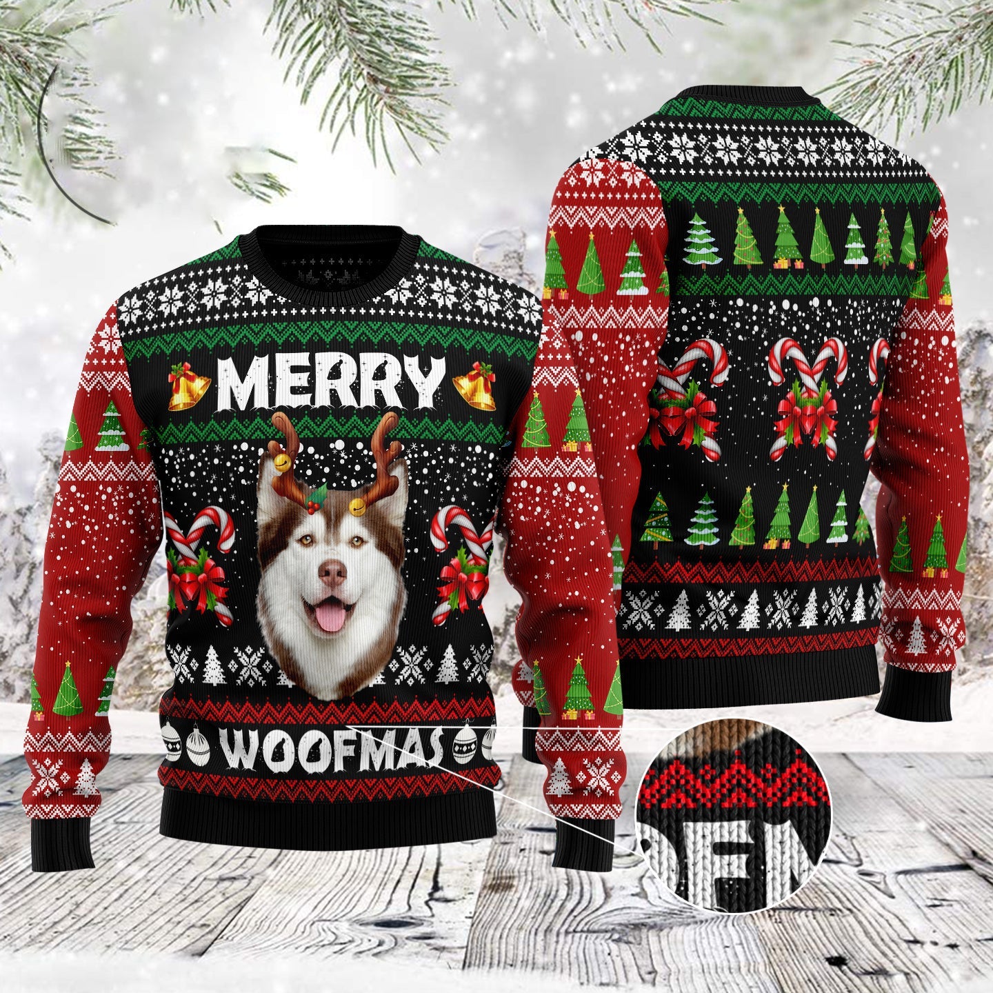 Husky Ugly Sweater for Christmas – Merry Woofmas Dog Lover Gift