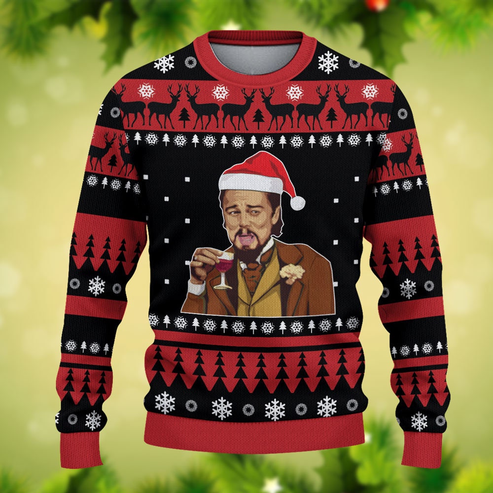 leonardo dicaprio meme ugly christmas sweater k3tn6