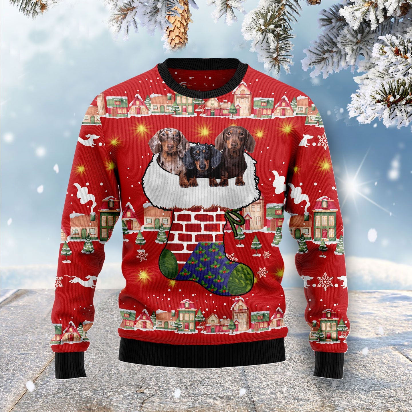 light up dachshund ugly christmas sweater kqfse