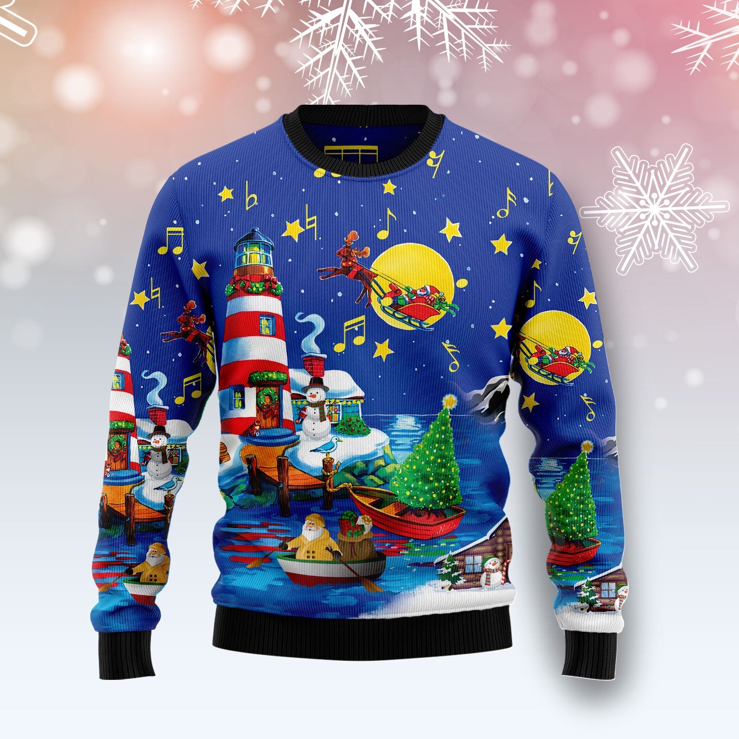 nautical christmas lighthouse ugly sweater for holiday fun tmezs