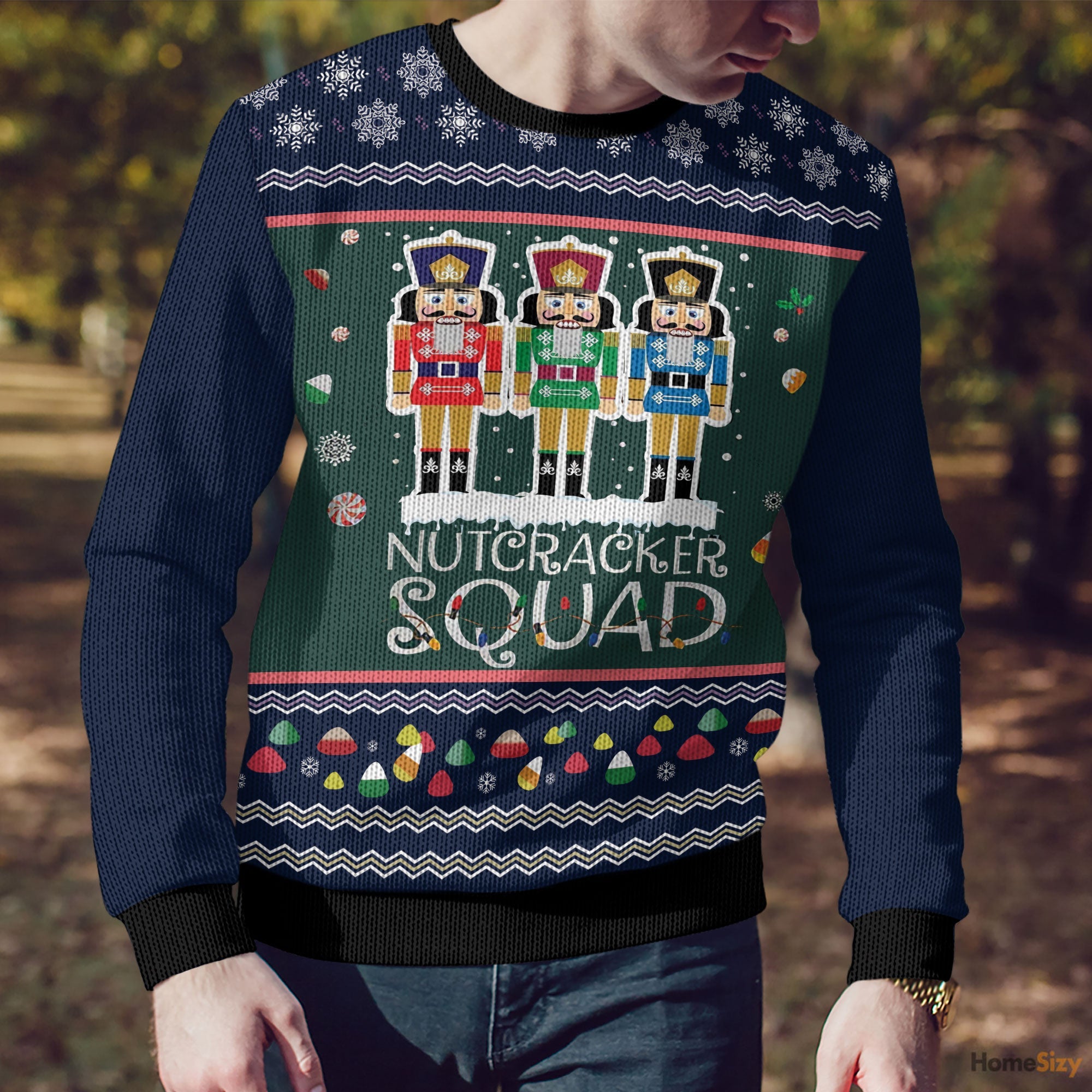 Nutcracker Squad Holiday Ugly Christmas Sweater for Men and Women